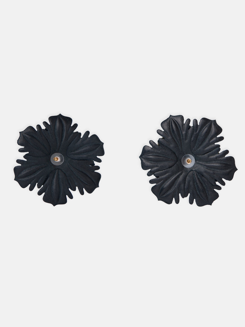 Pendientes velada flor napa bicolor