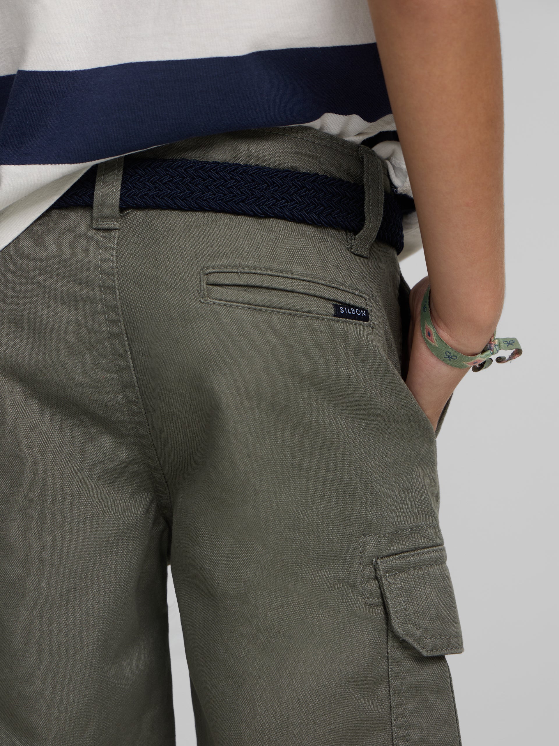 Bermuda kids cargo verde