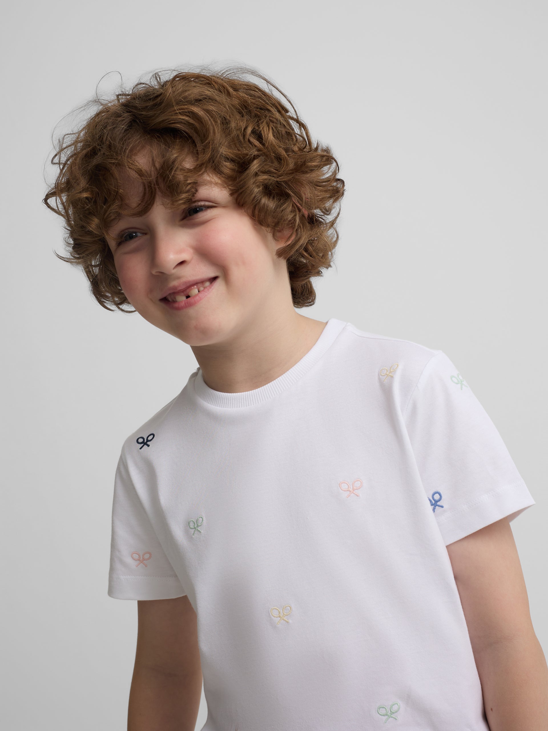 Camiseta kids multiraqueta colores blanco