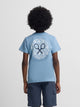 Kids navy blue ethnic racket t-shirt