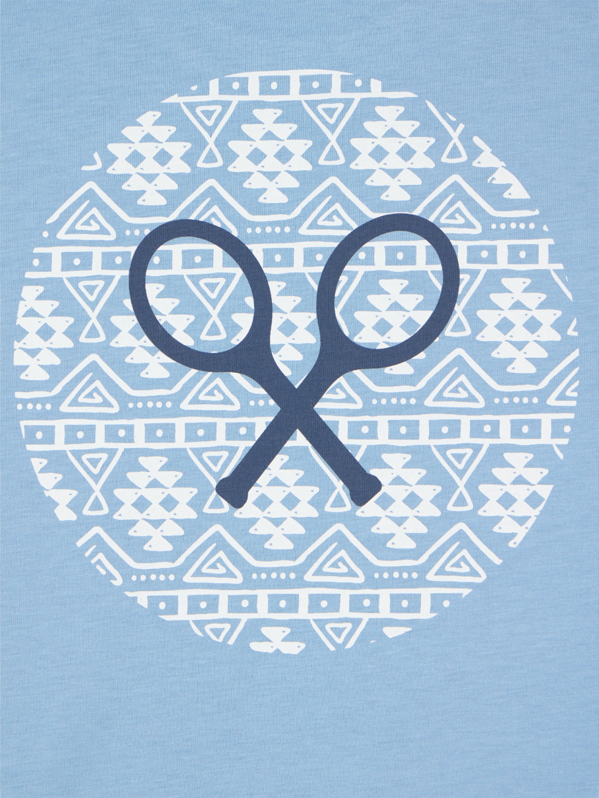 Kids navy blue ethnic racket t-shirt
