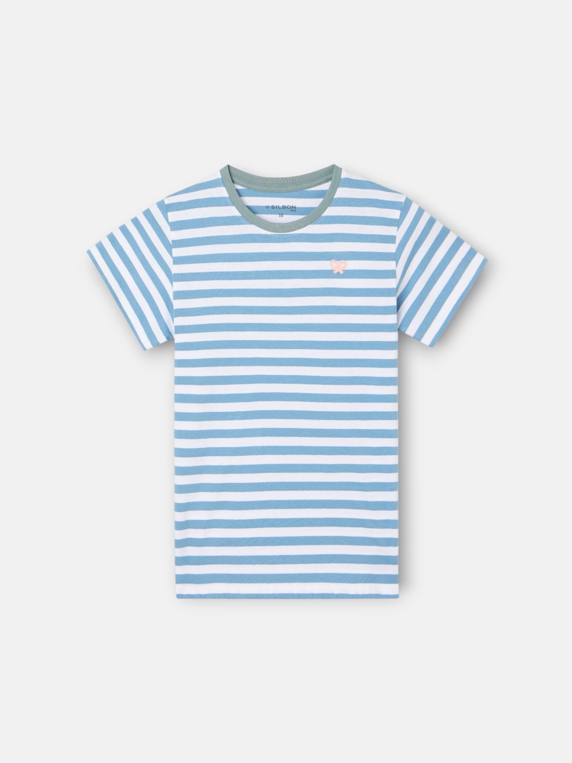Camiseta kids ribete rayas finas azul