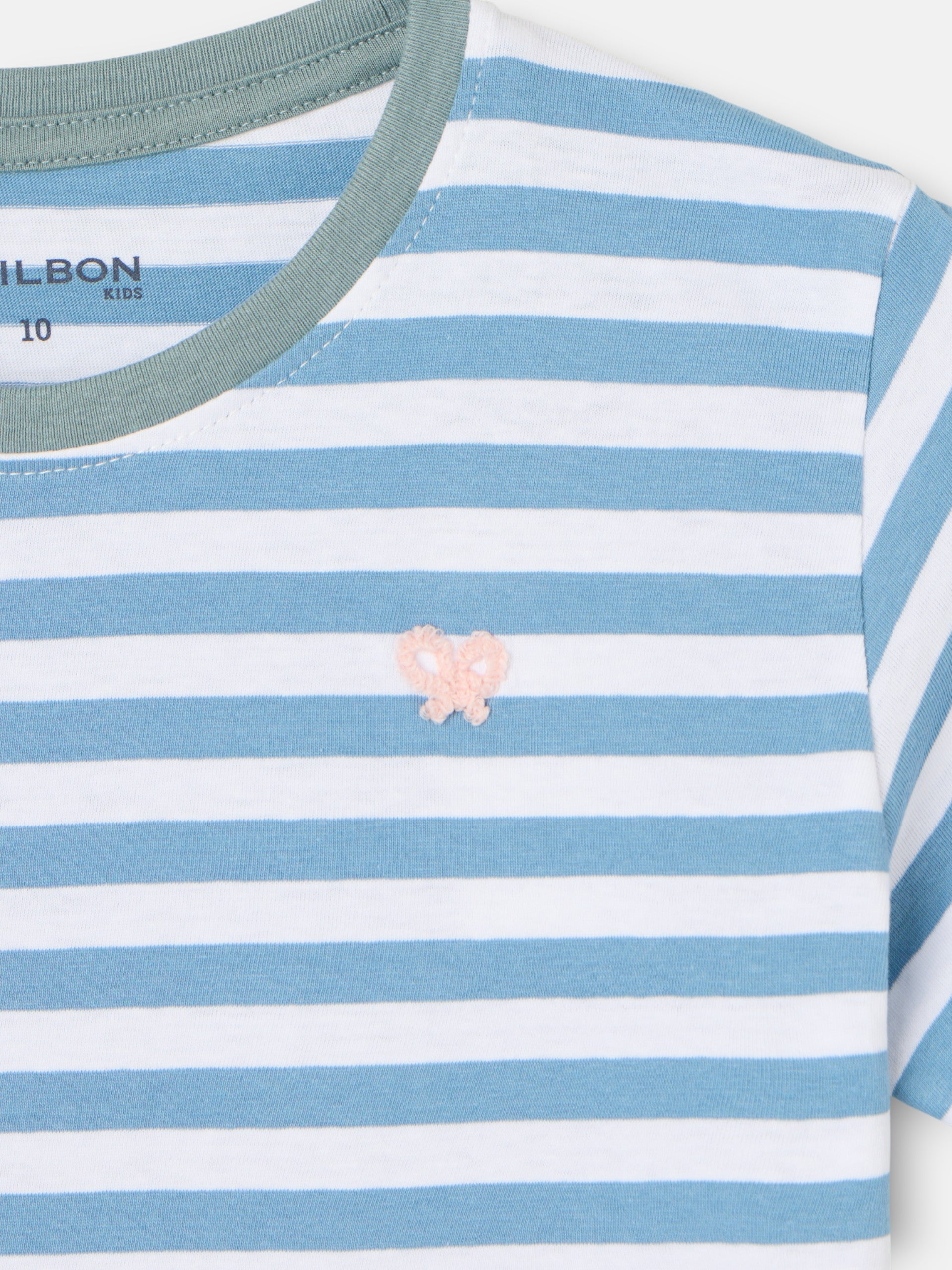 Camiseta kids ribete rayas finas azul