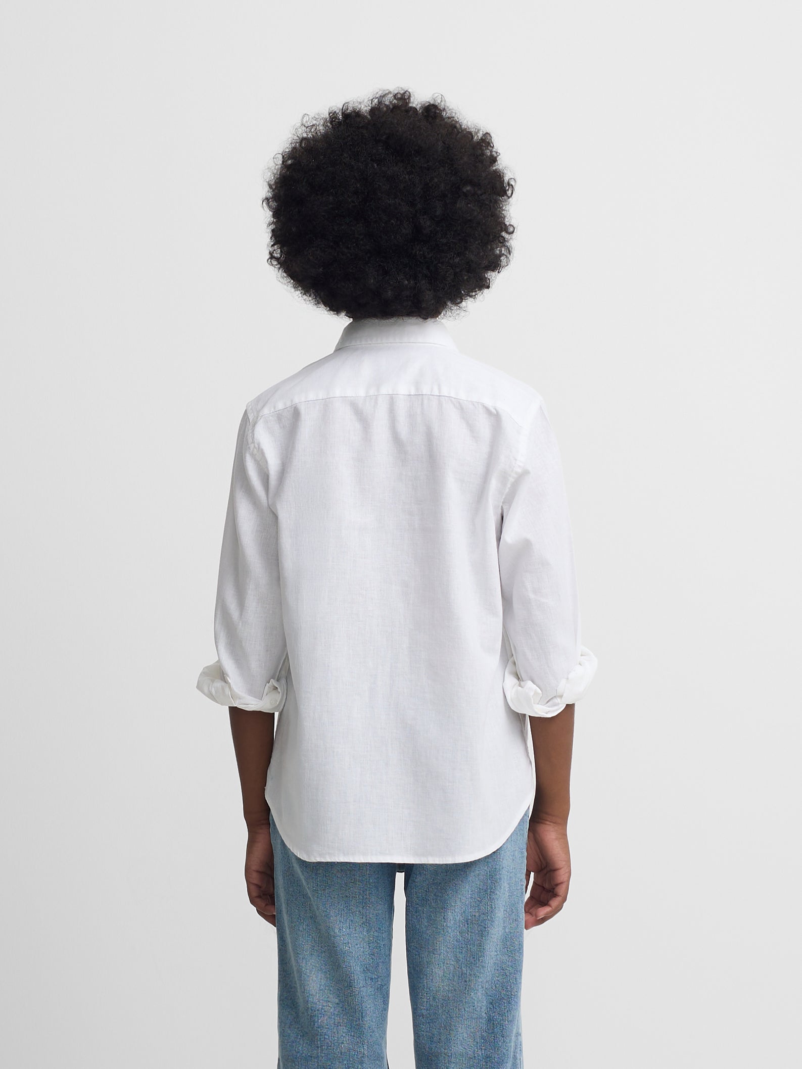 Guayabera sport kids lino blanco