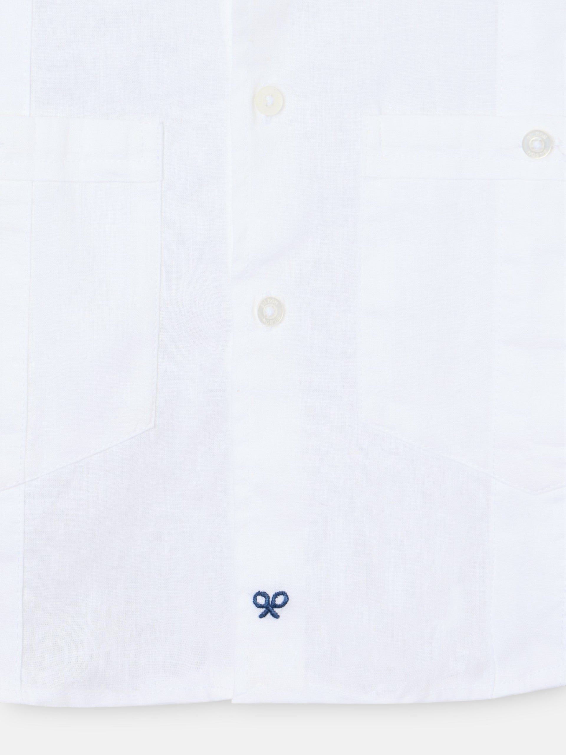 Guayabera sport kids lino blanco