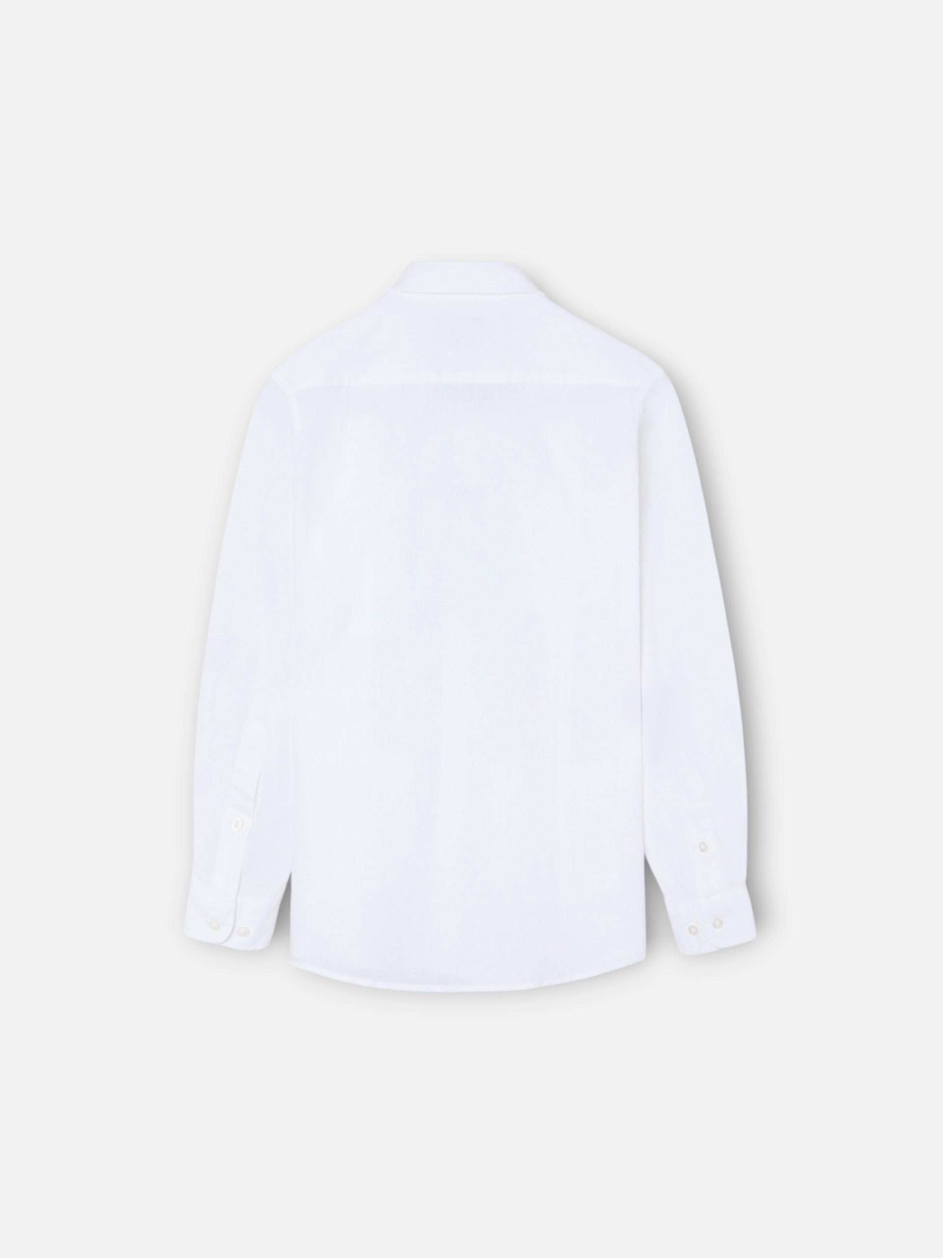 Guayabera sport kids lino blanco