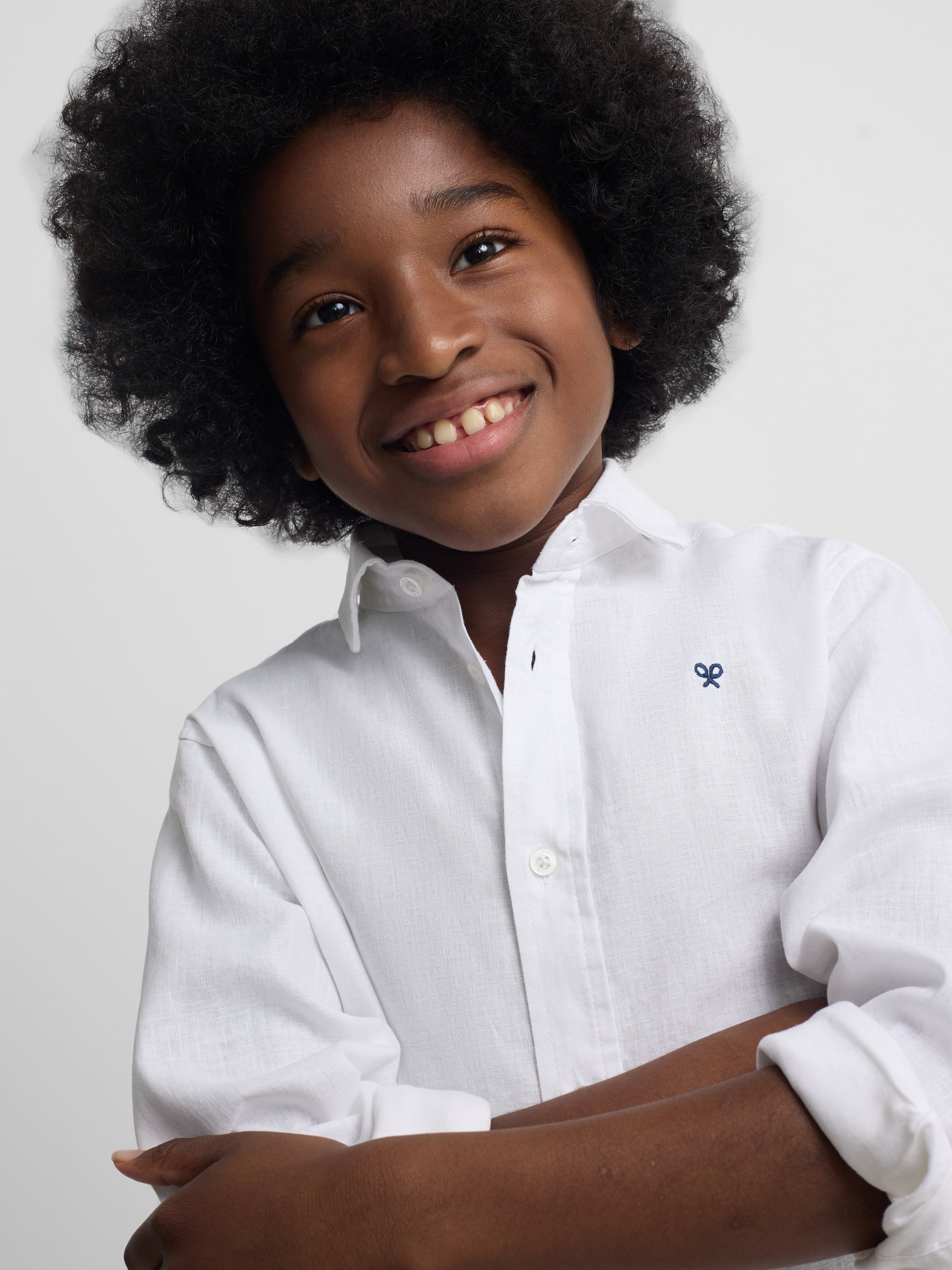 Camisa sport kids lino blanco