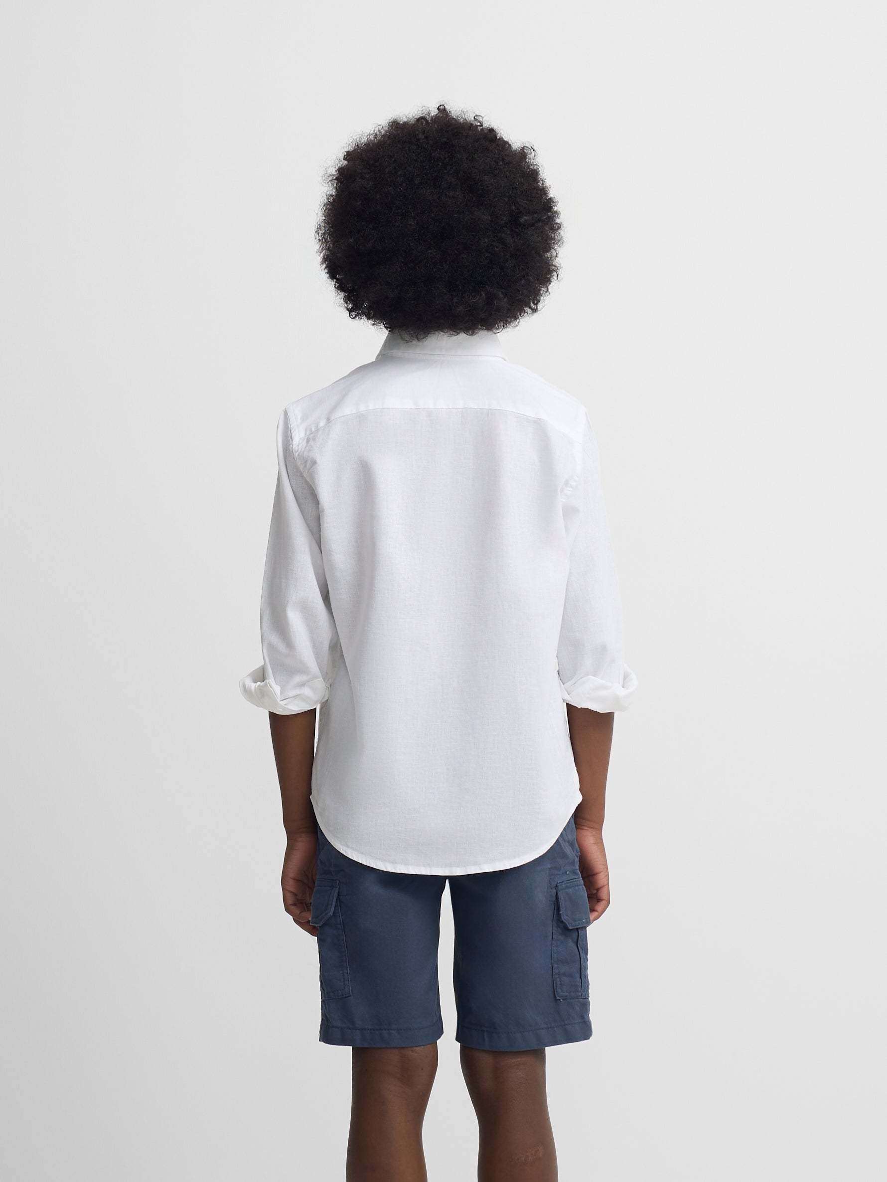 Camisa sport kids lino blanco