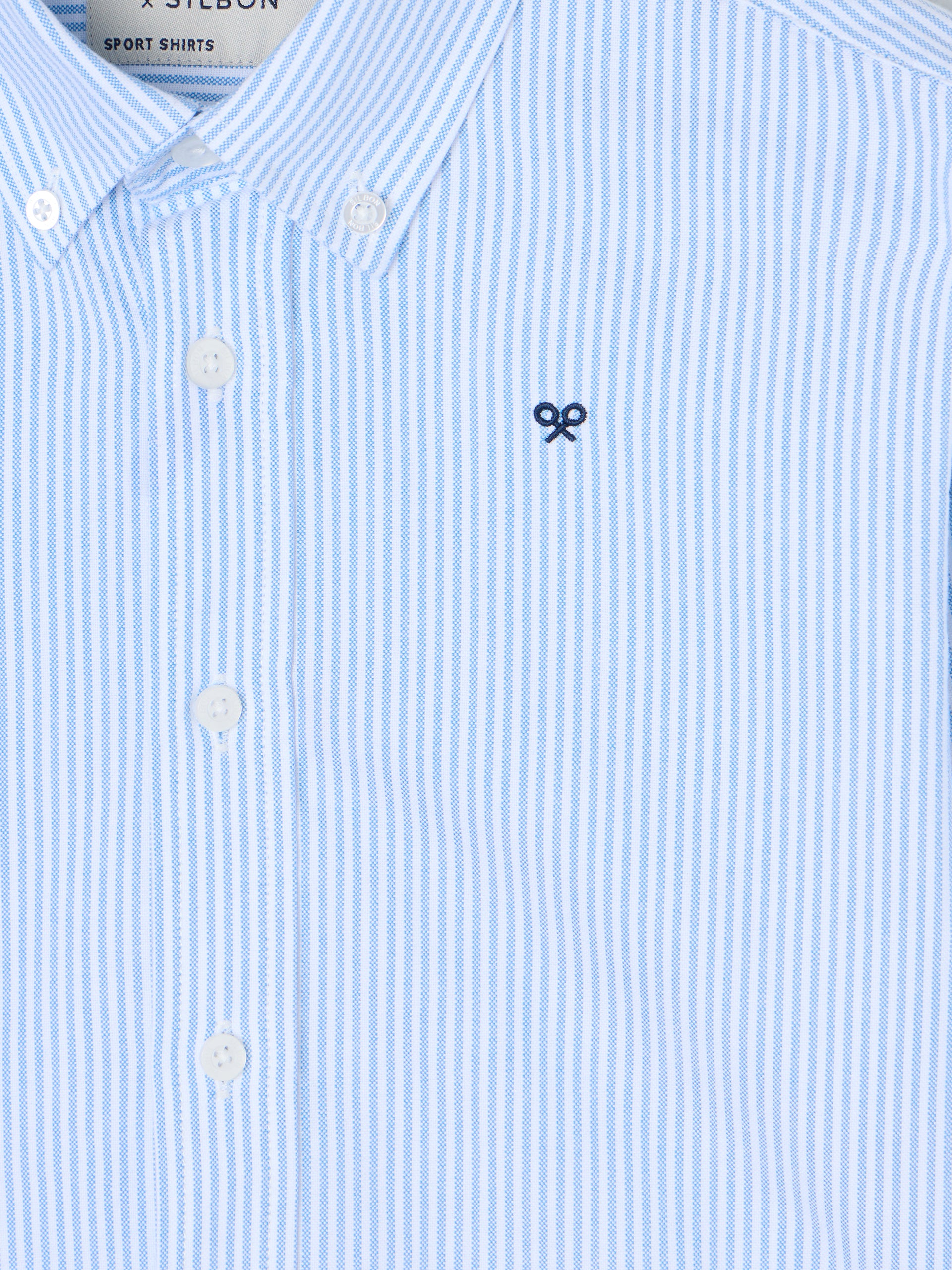 Camisa sport kids rayas oxford azul