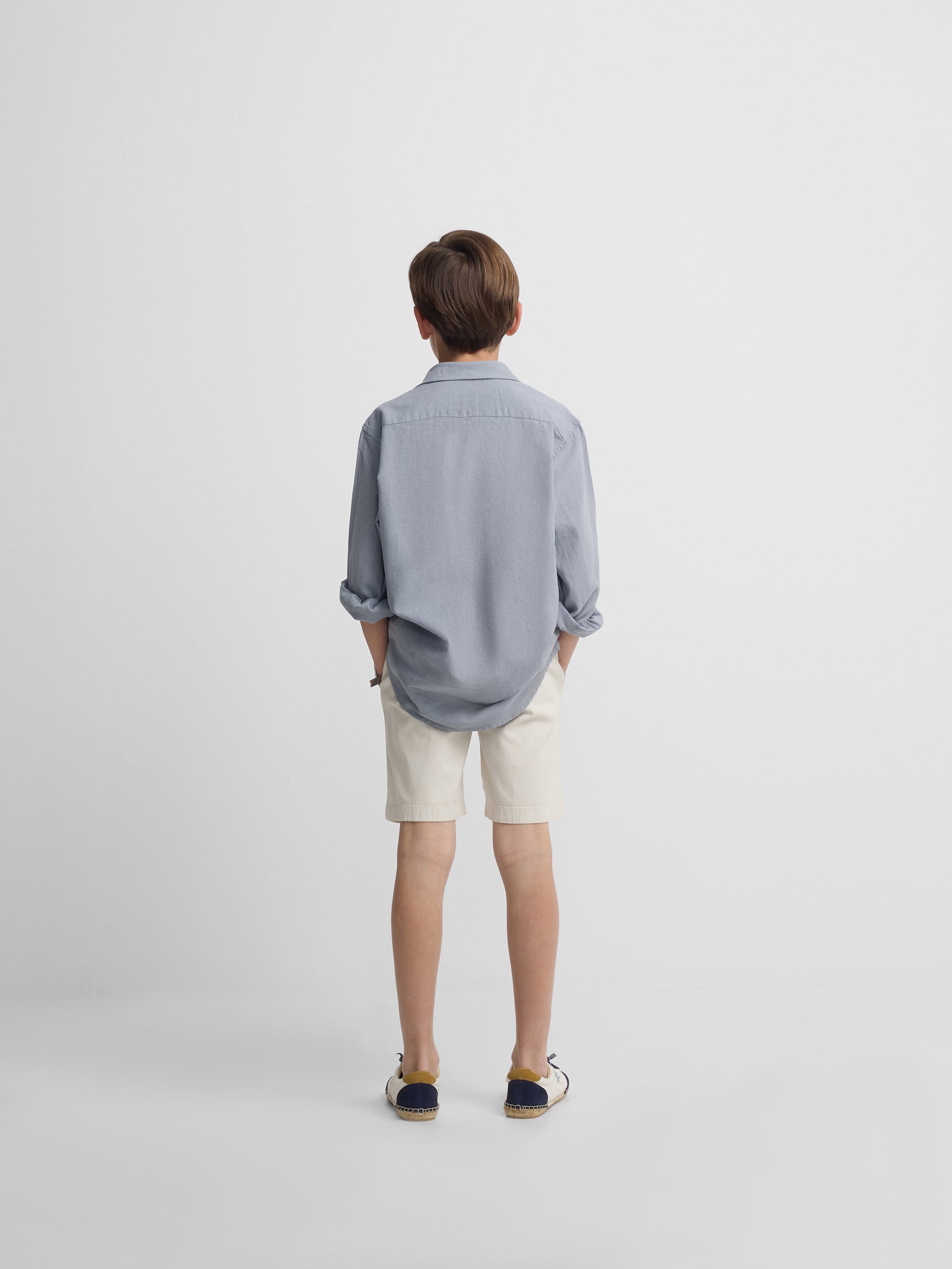 Camisa sport kids lino azul