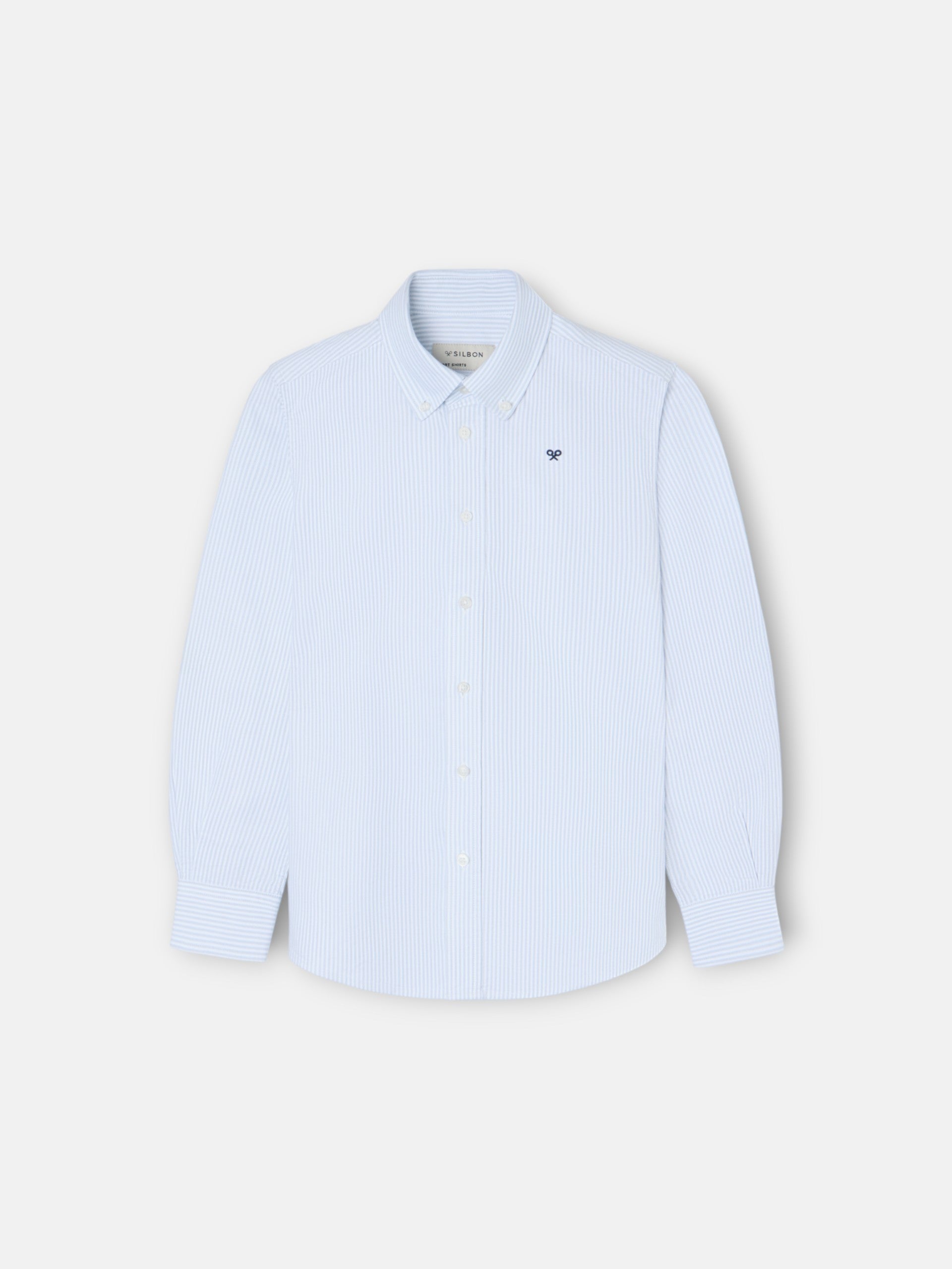 Kids' sport shirt green oxford stripes