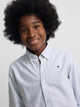 Kids' sport shirt green oxford stripes