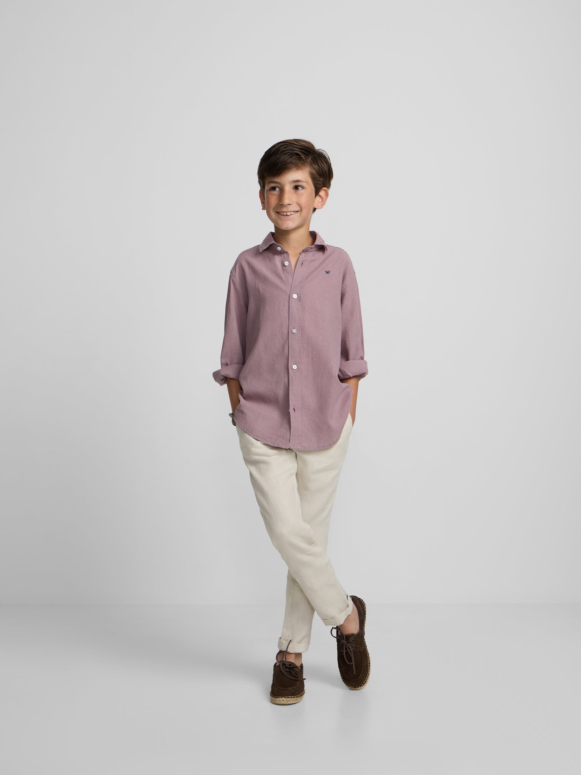 Pantalon sport kids chino lino beige