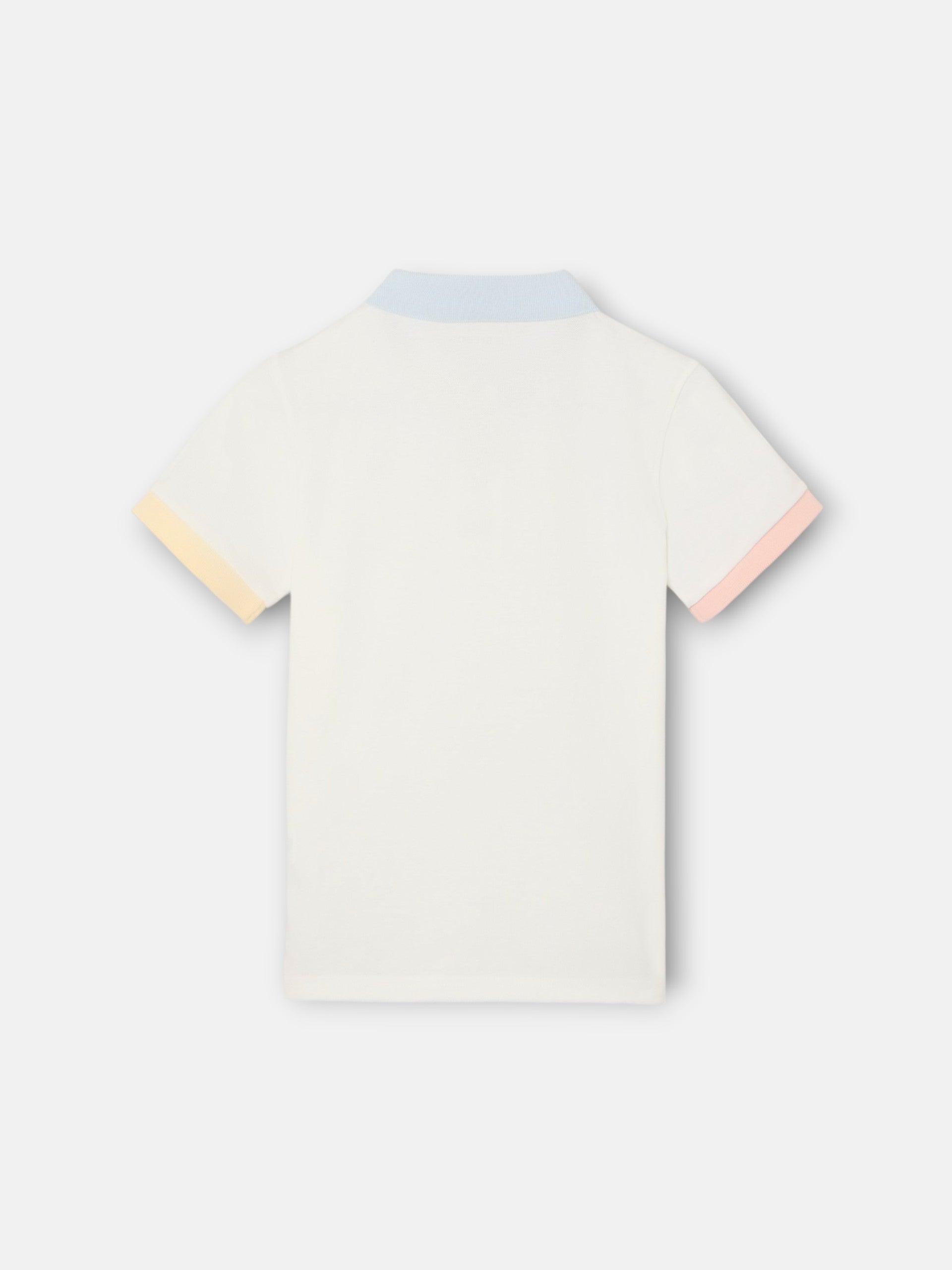 Polo kids ribete multicolor blanco