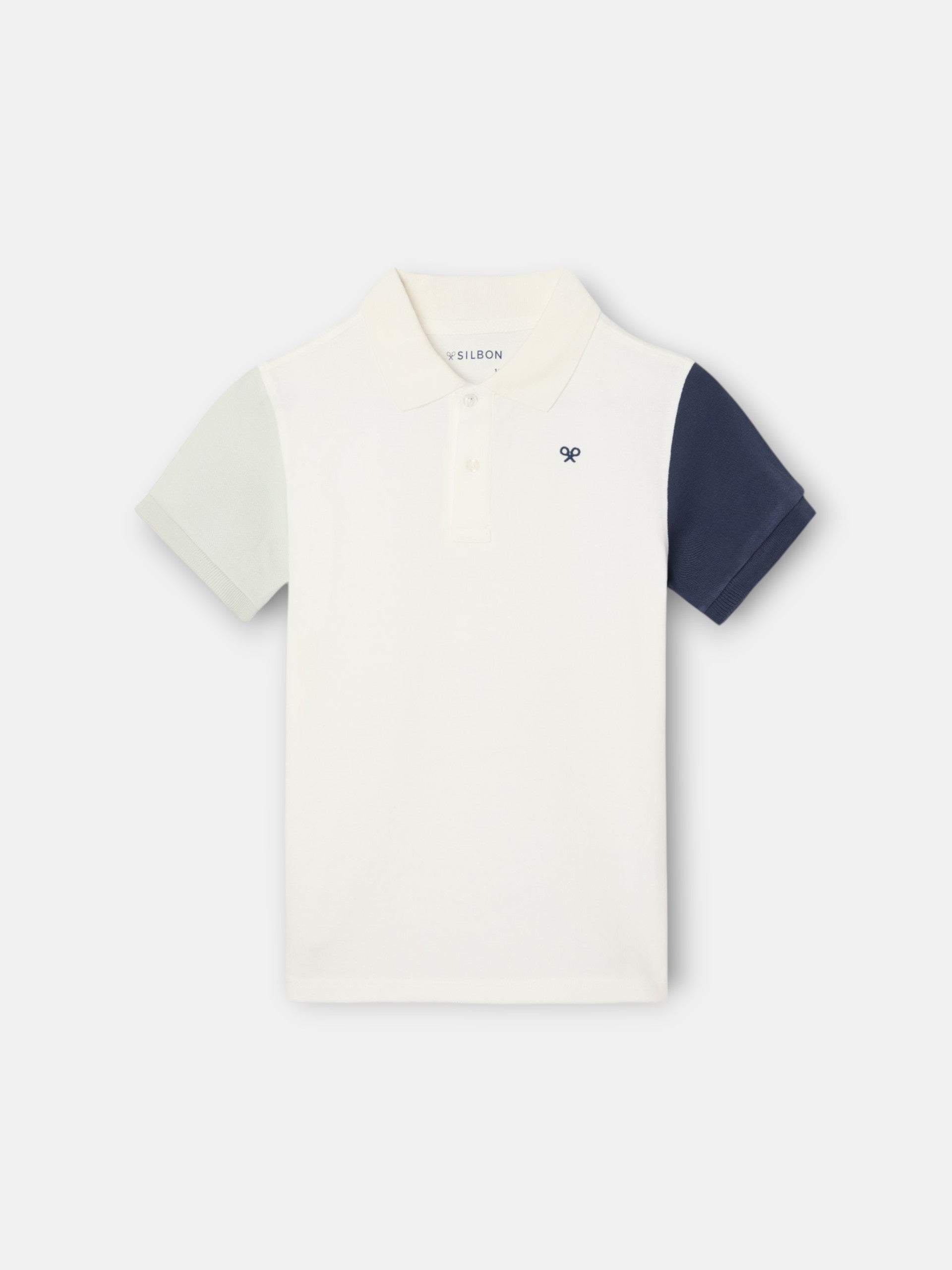 Polo infantil tricolor branco