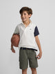 Polo infantil tricolor branco