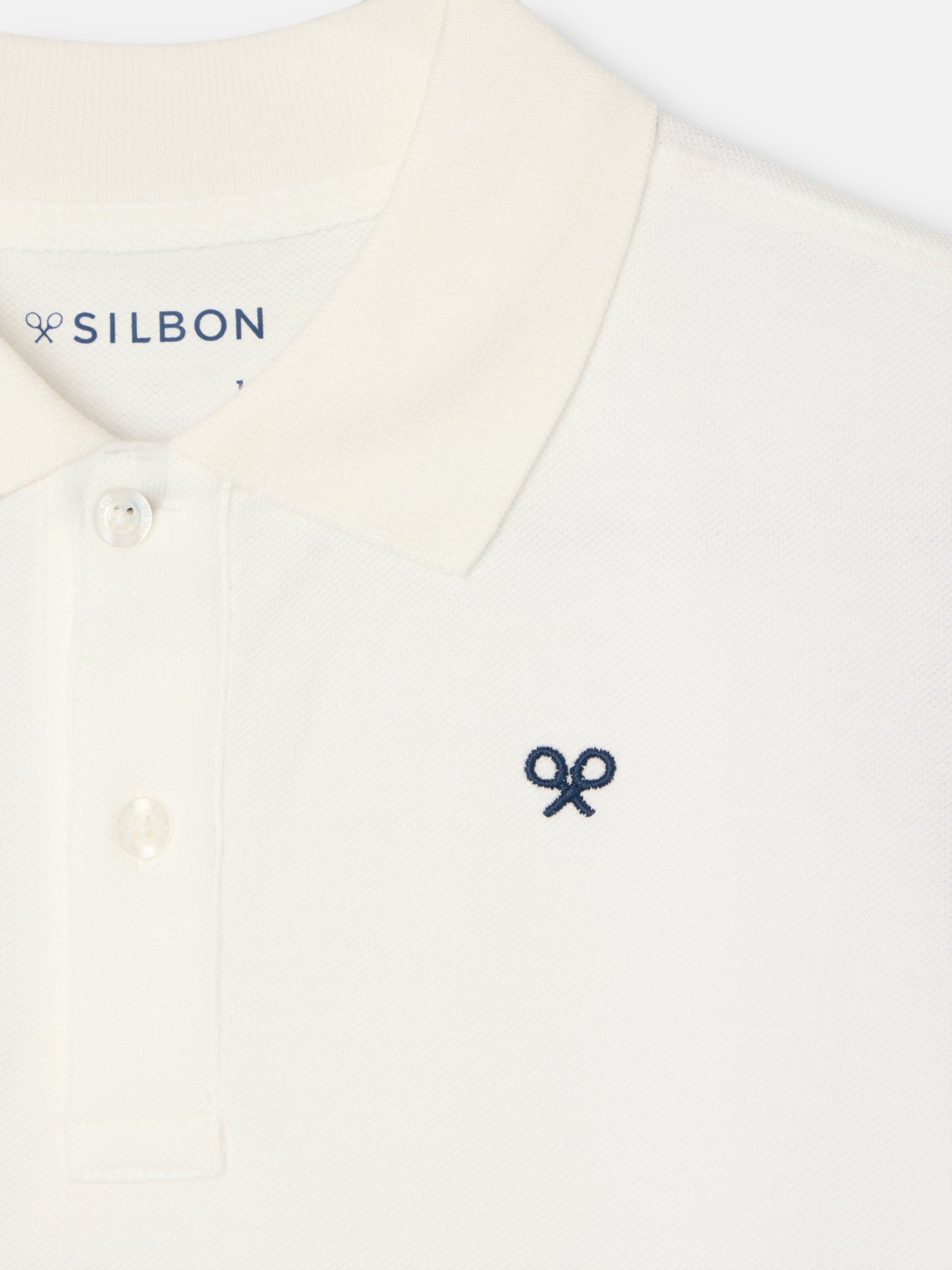 Polo infantil tricolor branco
