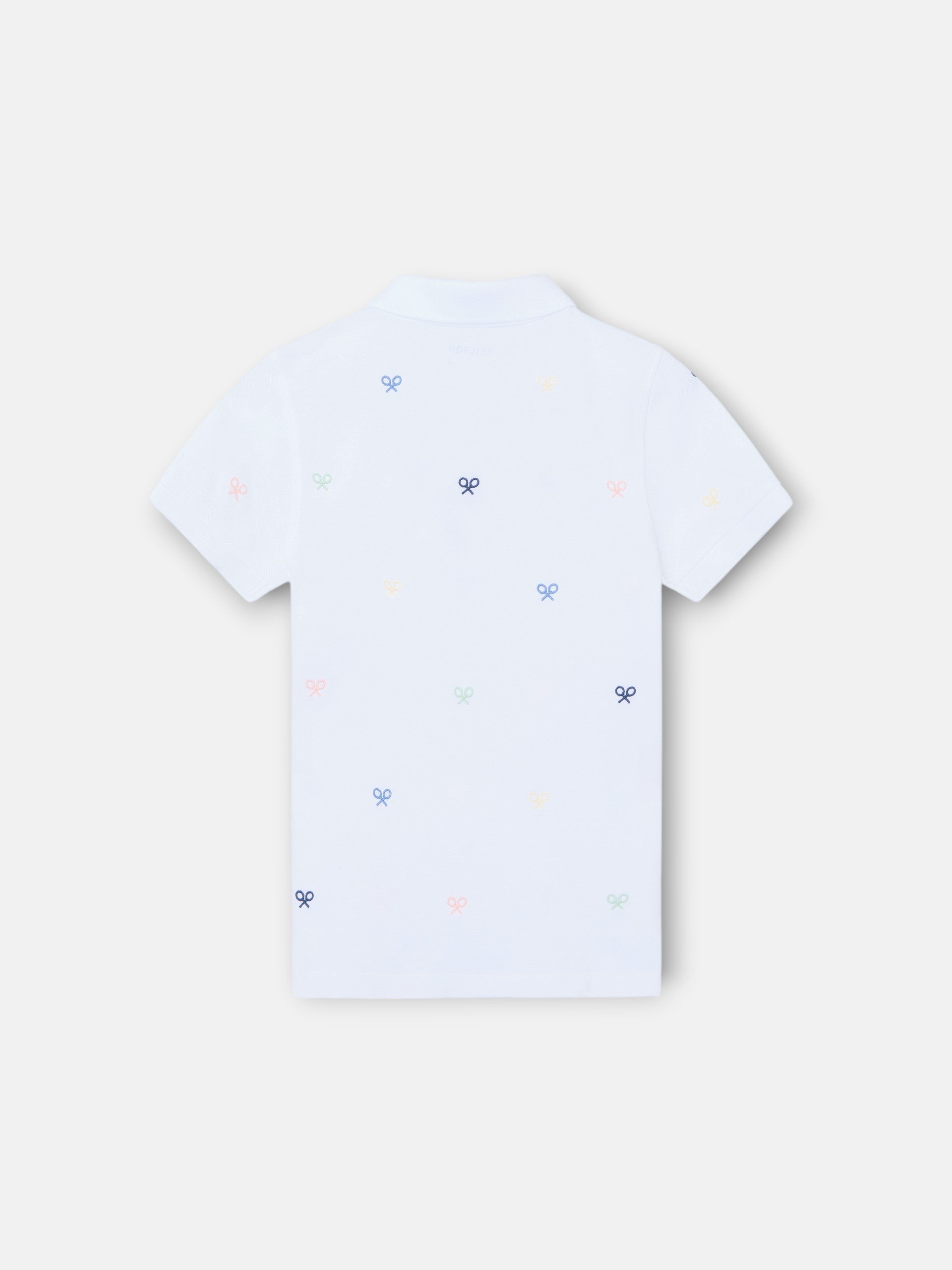 Kids multiracket polo shirt in white colors