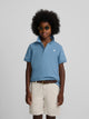 Polo kids liso logo rizo azul medio