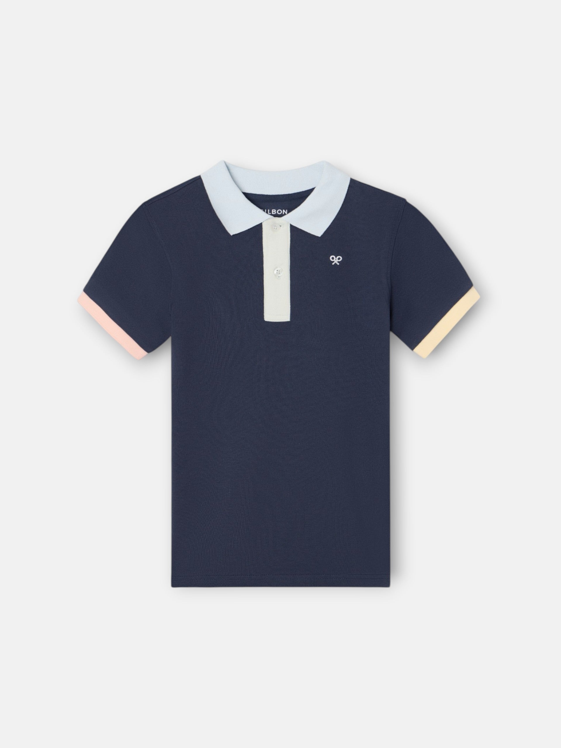 Polo kids ribete multicolor azul marino