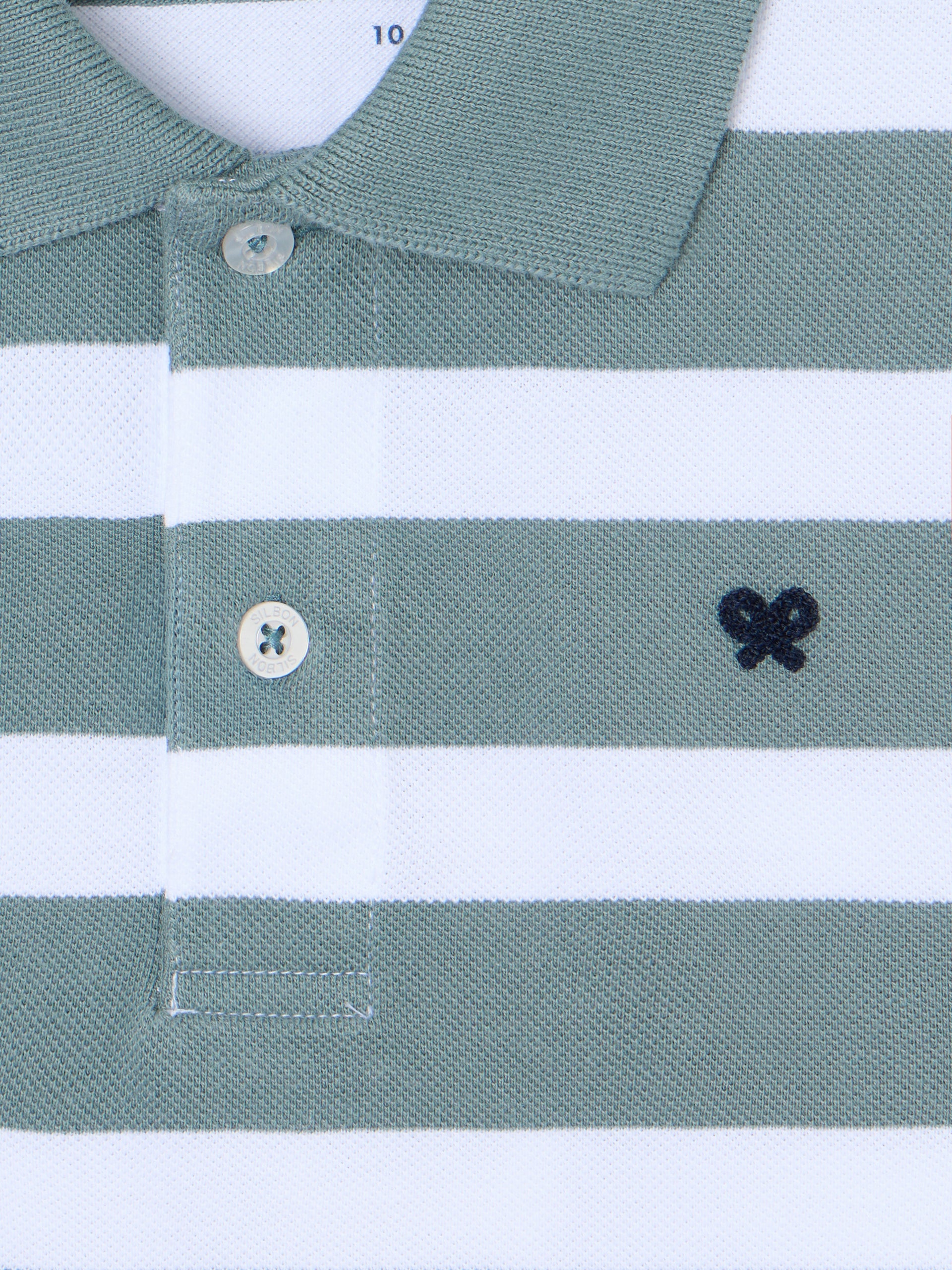 Polo kids rayas blanco verde