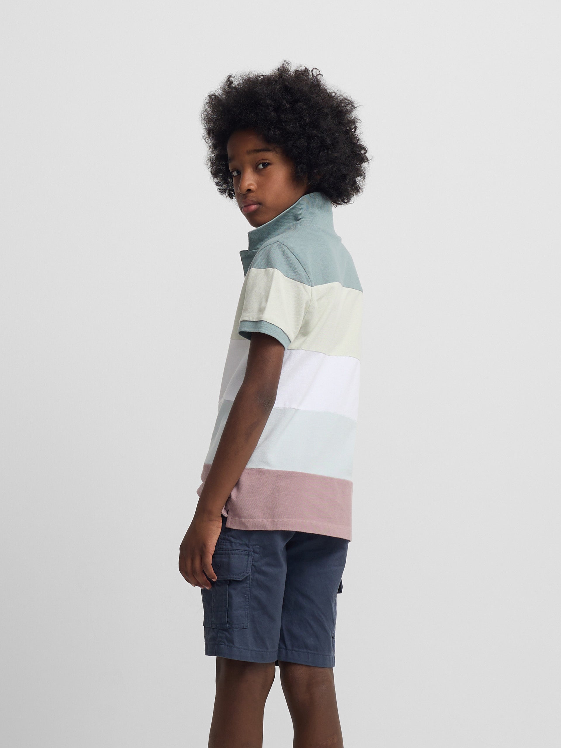Polo kids raya ancha multicolor verde