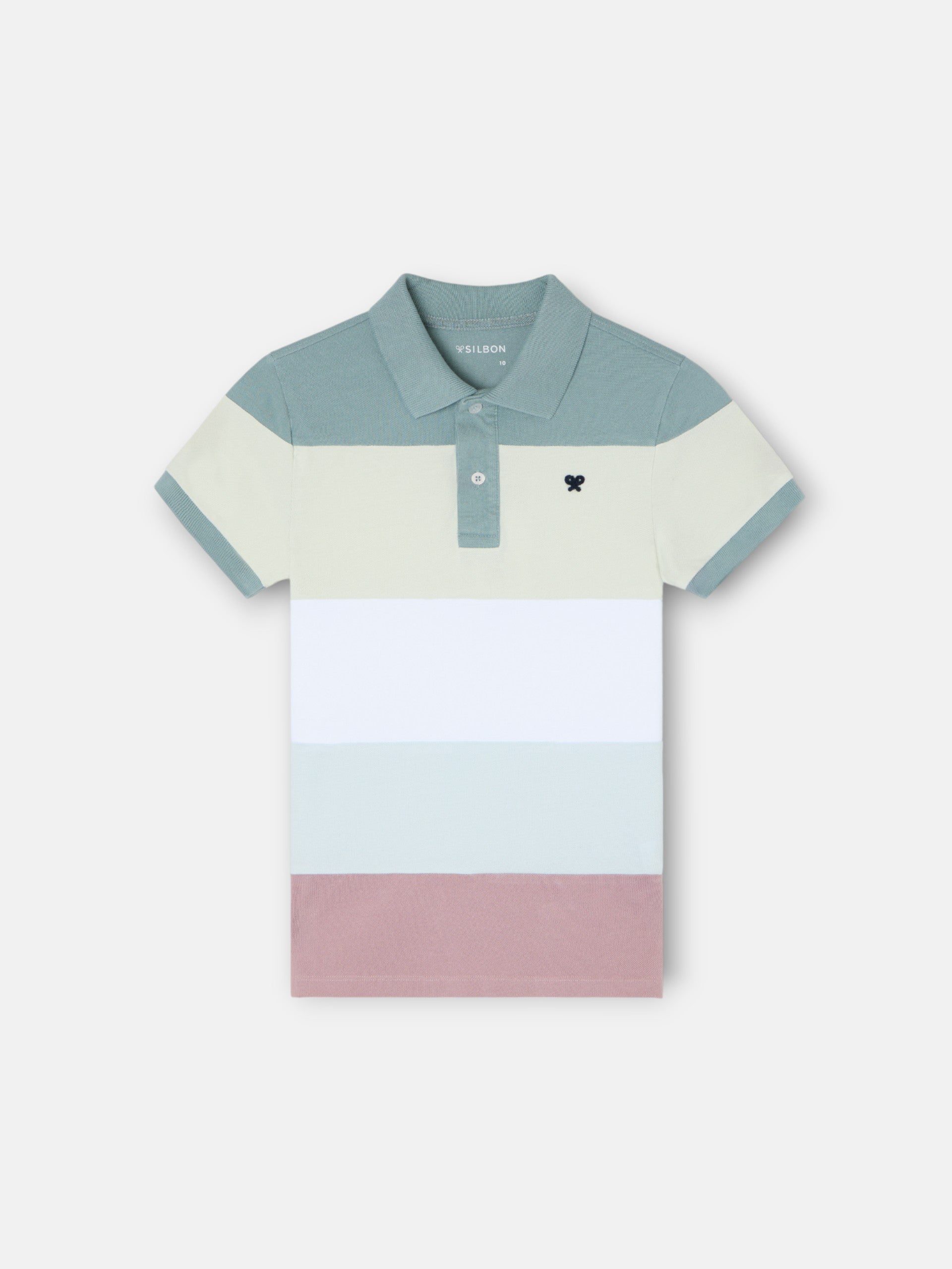 Polo kids raya ancha multicolor verde