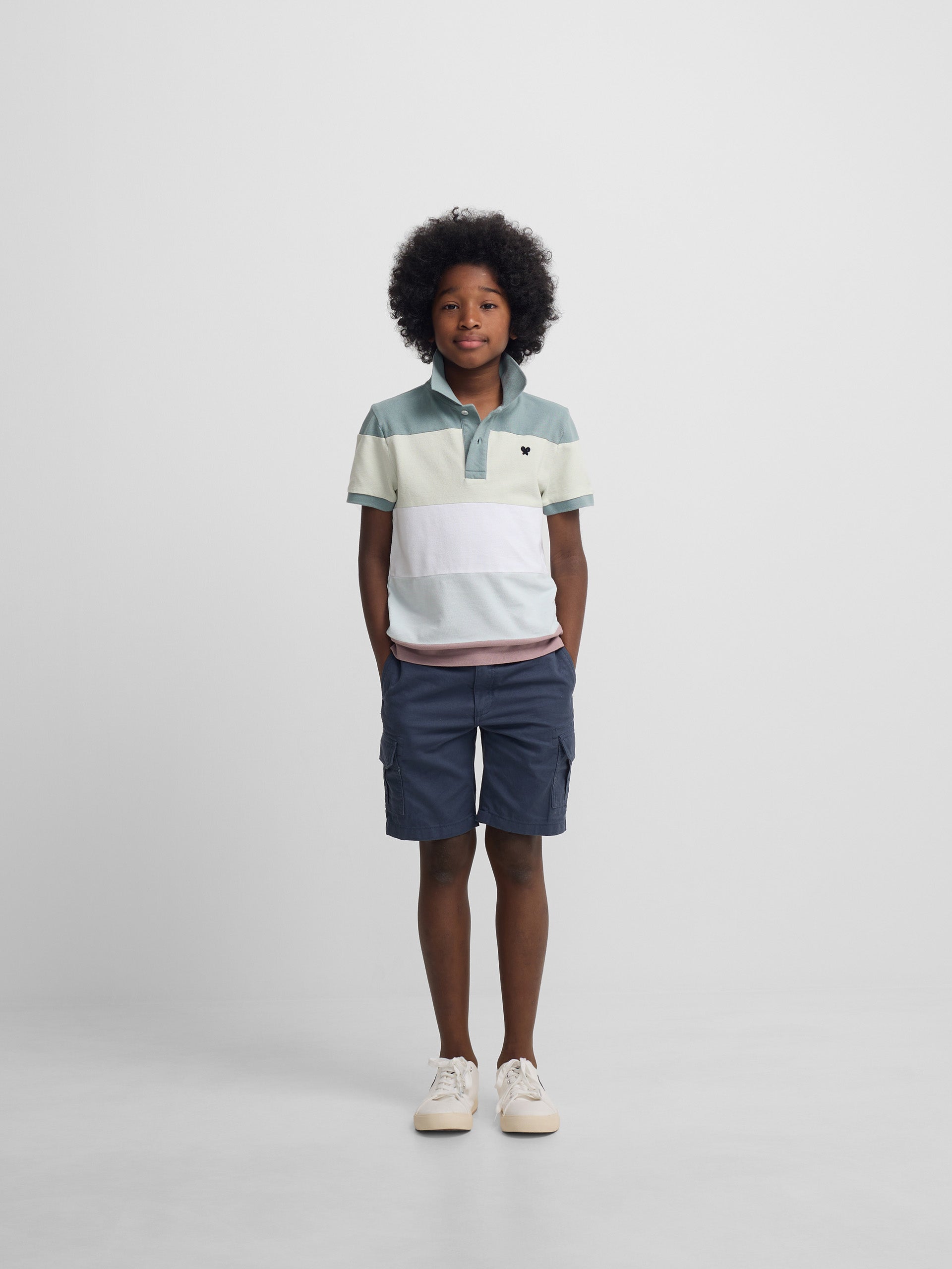 Polo kids raya ancha multicolor verde