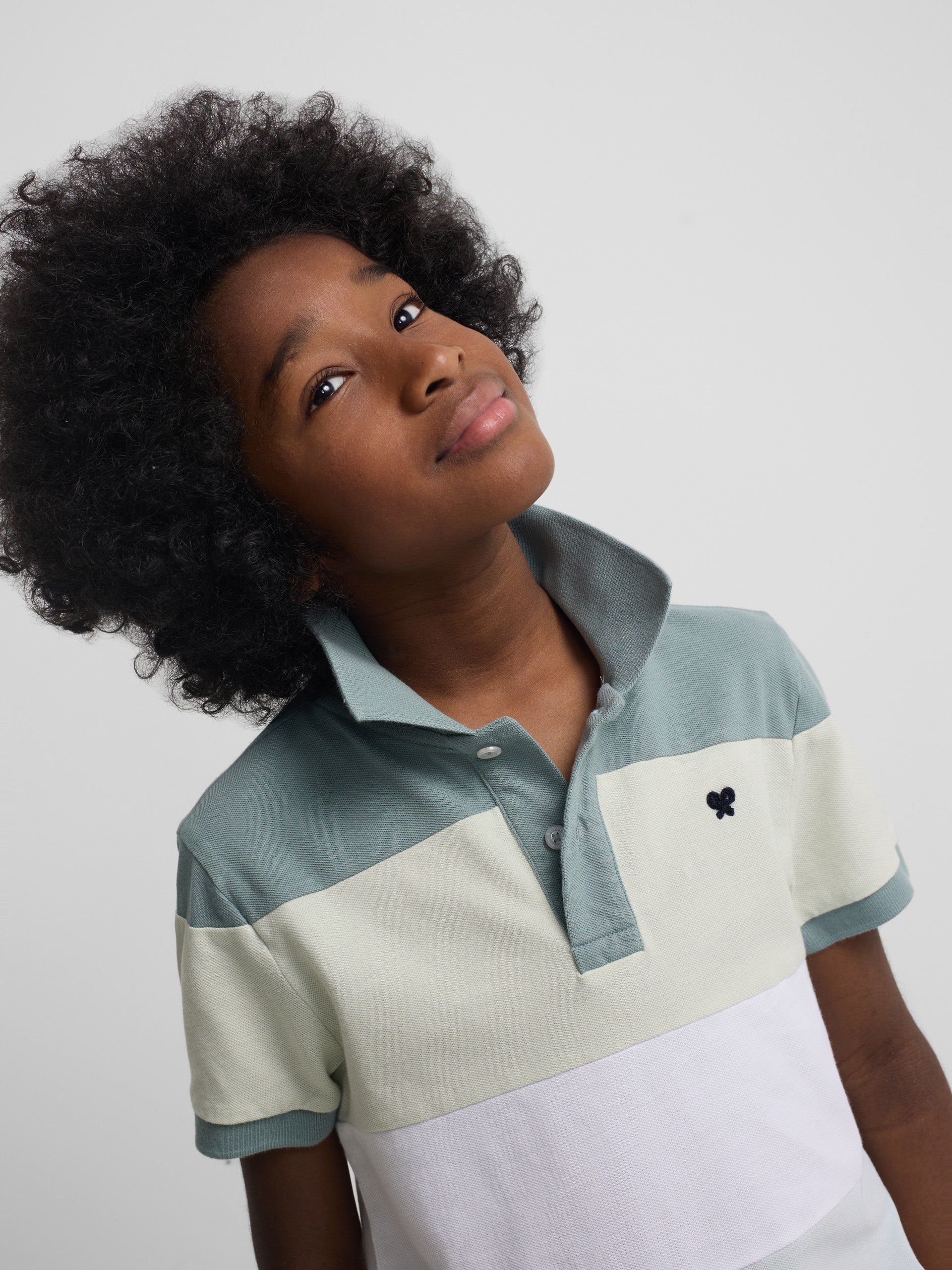 Polo kids raya ancha multicolor verde