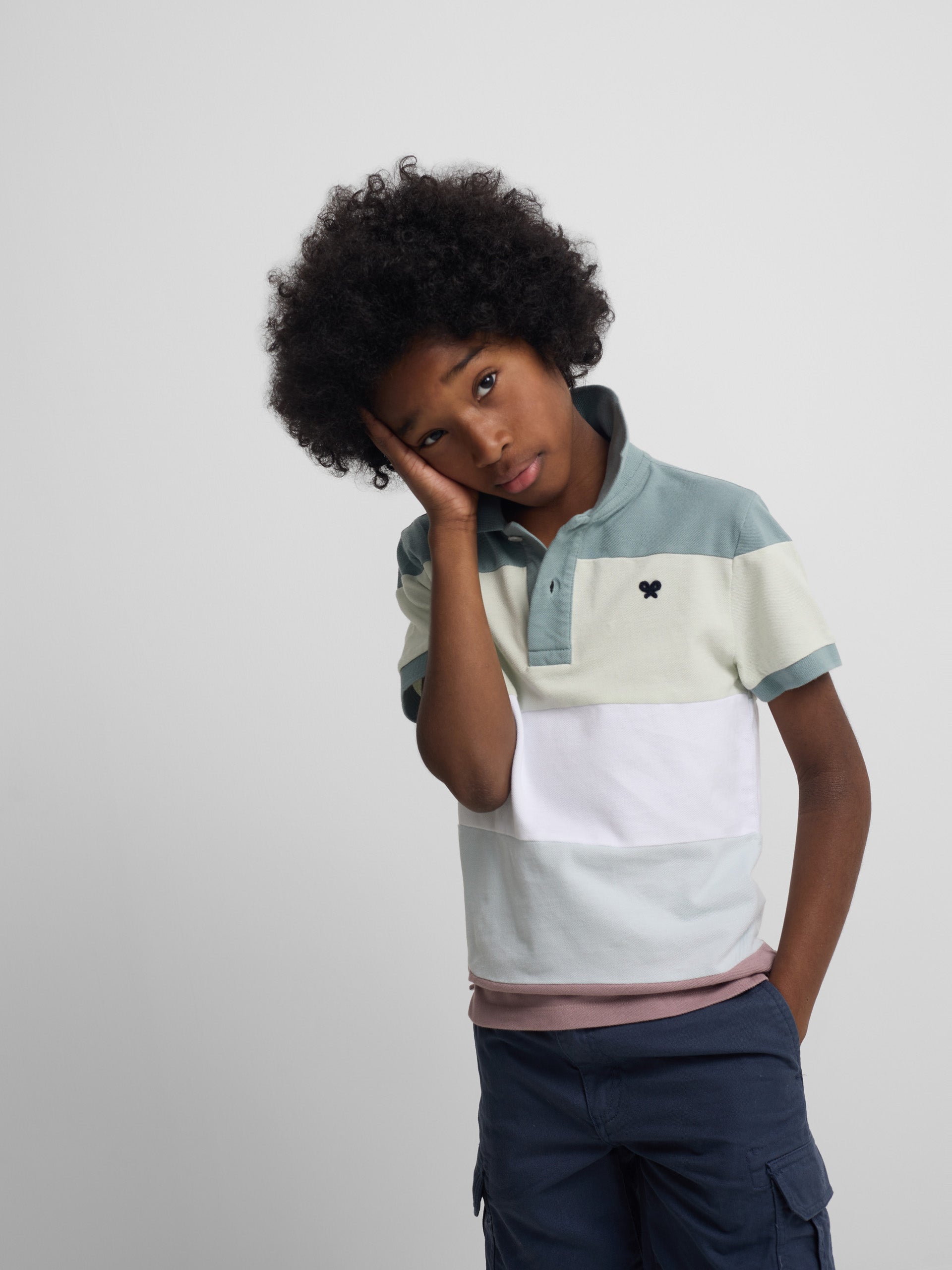 Polo kids raya ancha multicolor verde