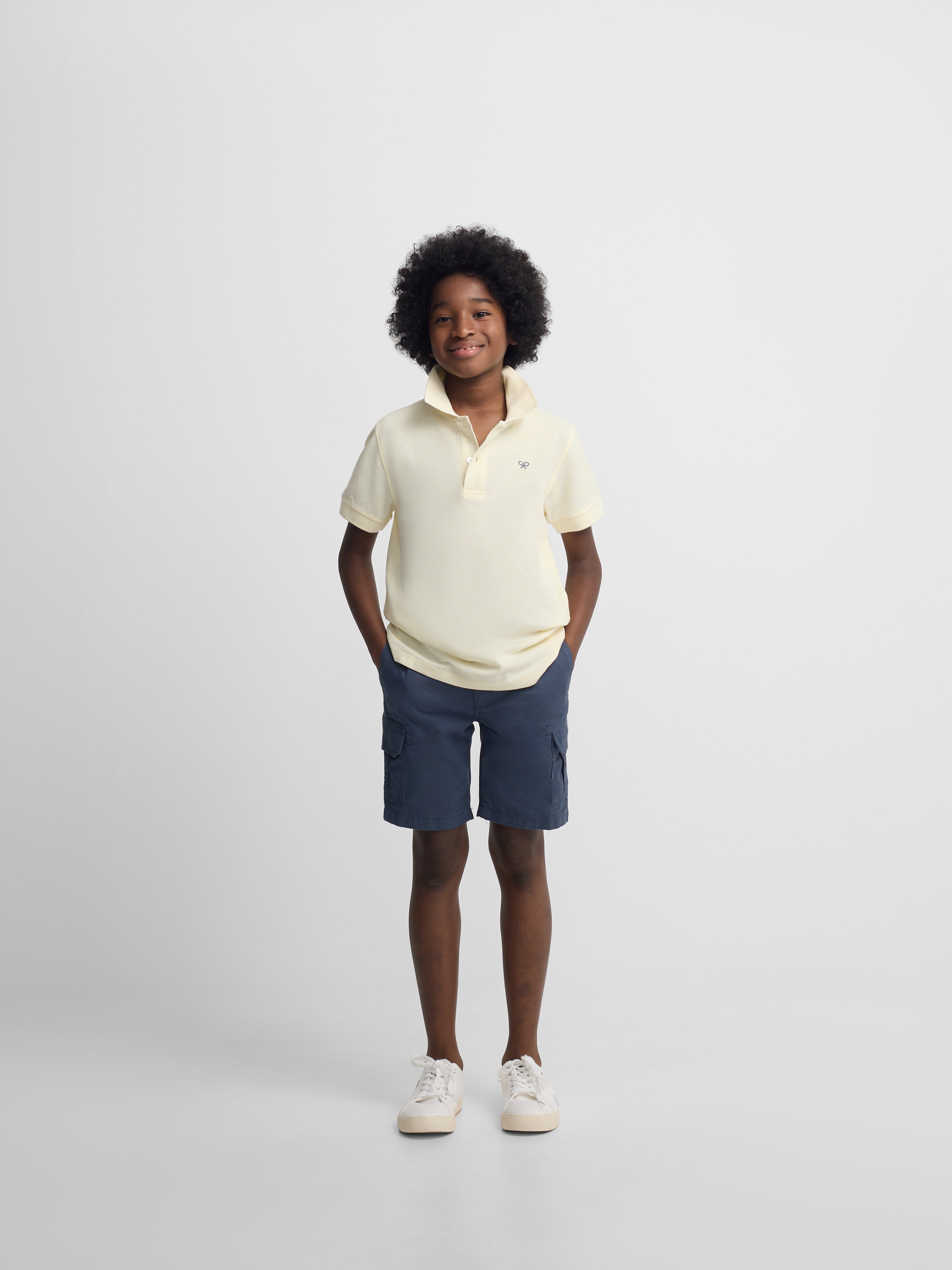 Polo kids raqueta etnica amarillo