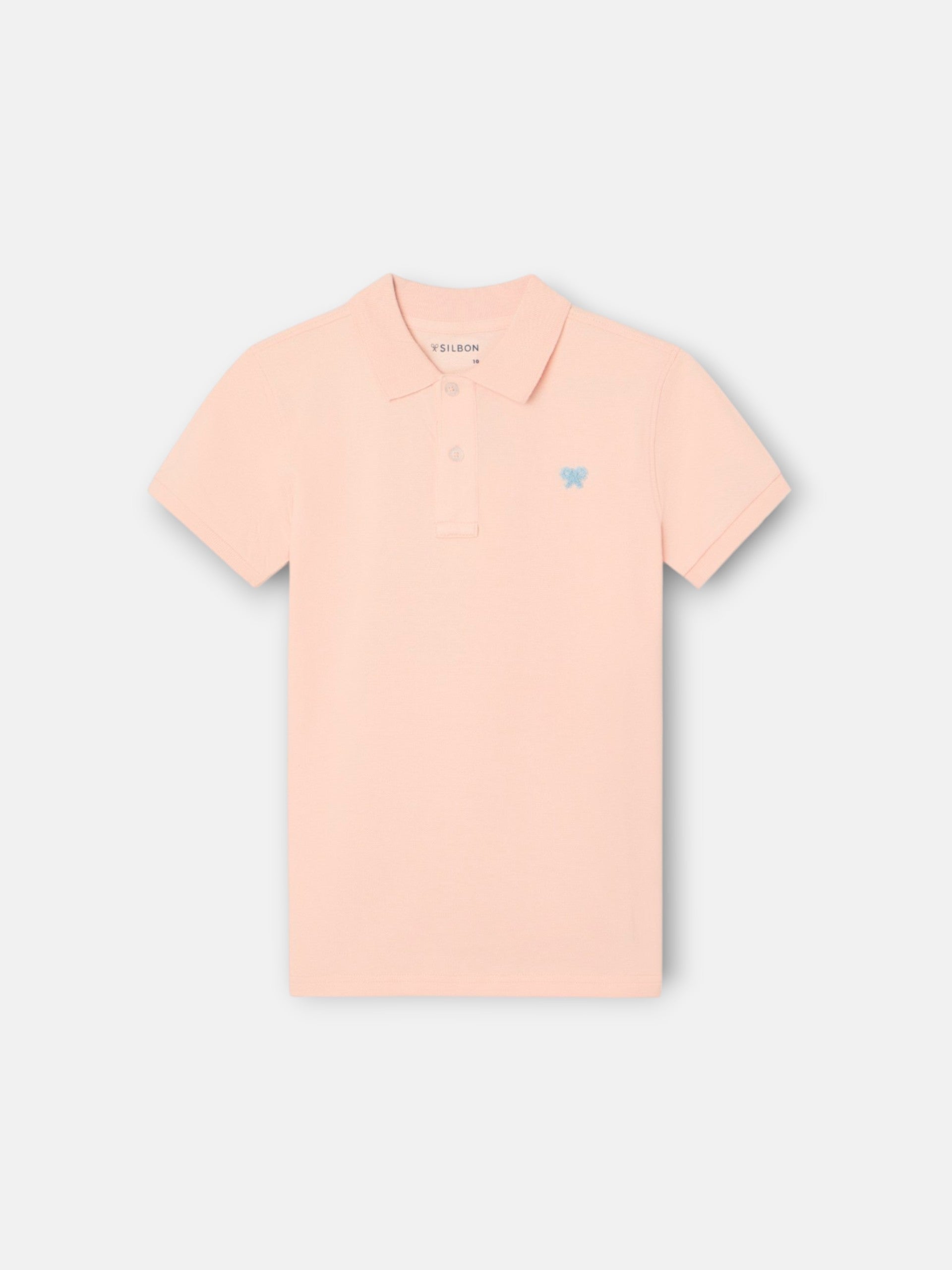 Polo kids liso logo rizo coral