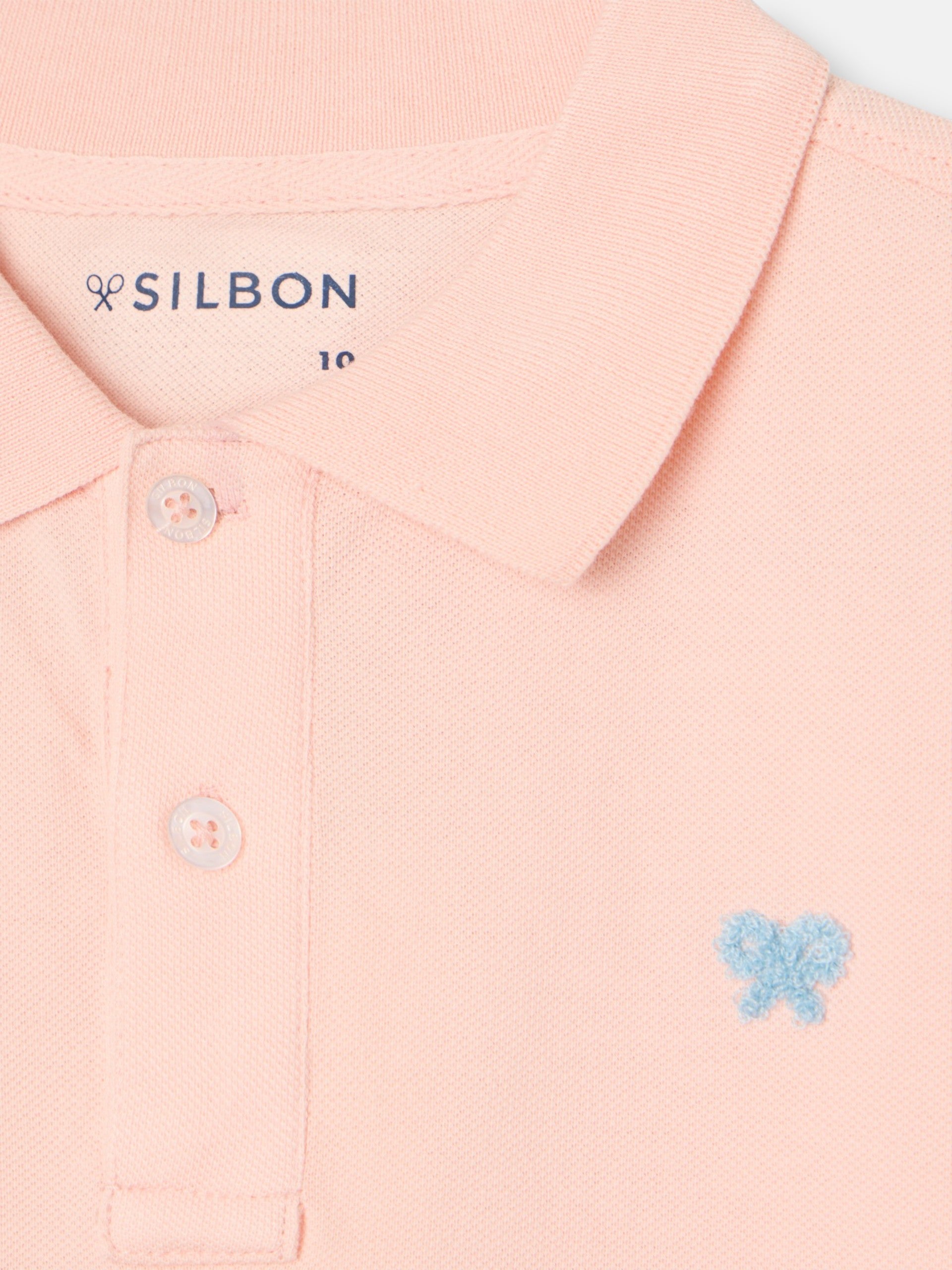 Polo kids liso logo rizo coral