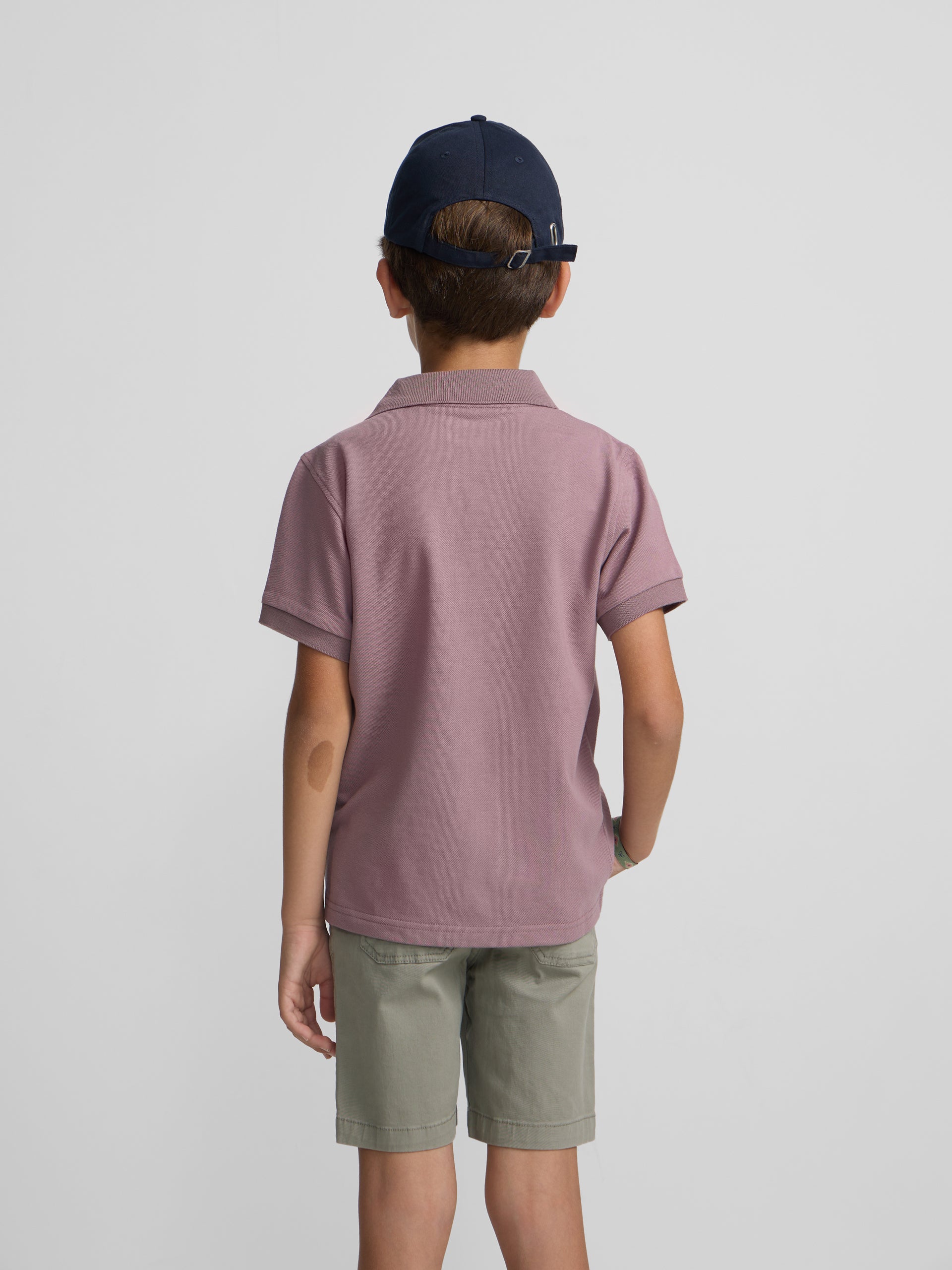 Polo kids liso logo rizo burdeos