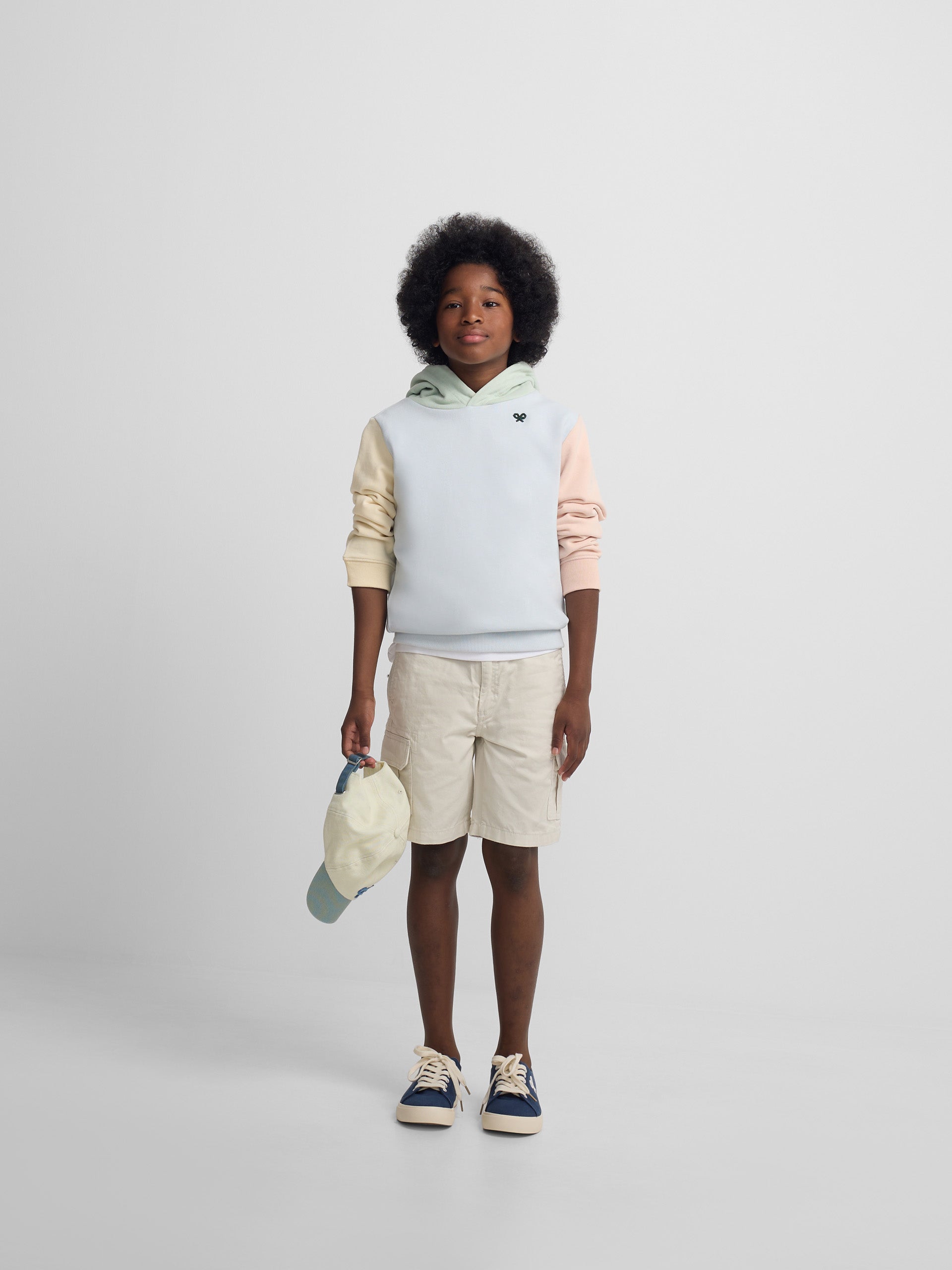 Sweatshirt kids com capuz multicolor celeste