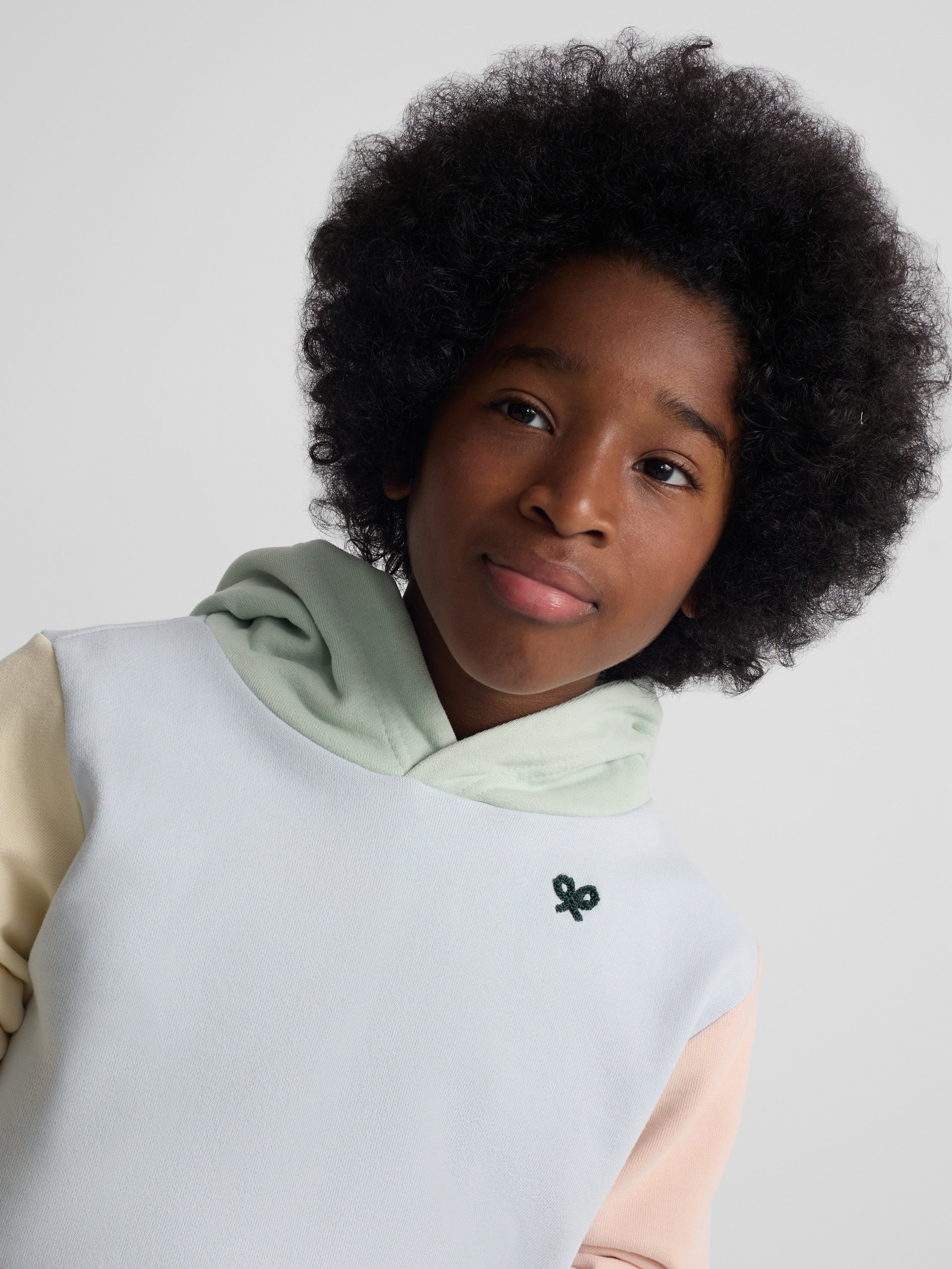 Sweatshirt kids com capuz multicolor celeste
