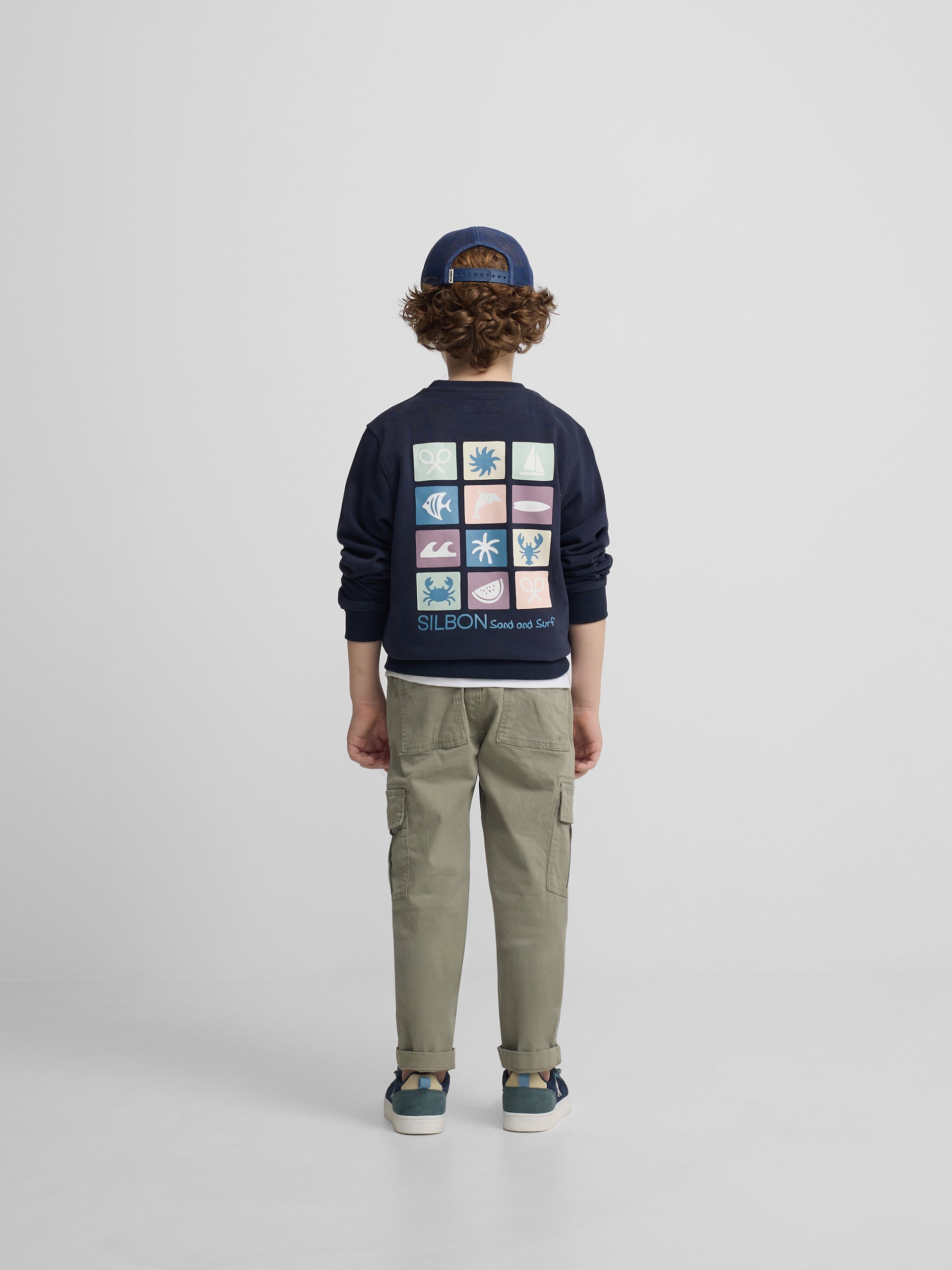 Sudadera kids sand and surf azul marino