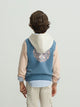 Sweatshirt kids com capuz raquete étnica azul