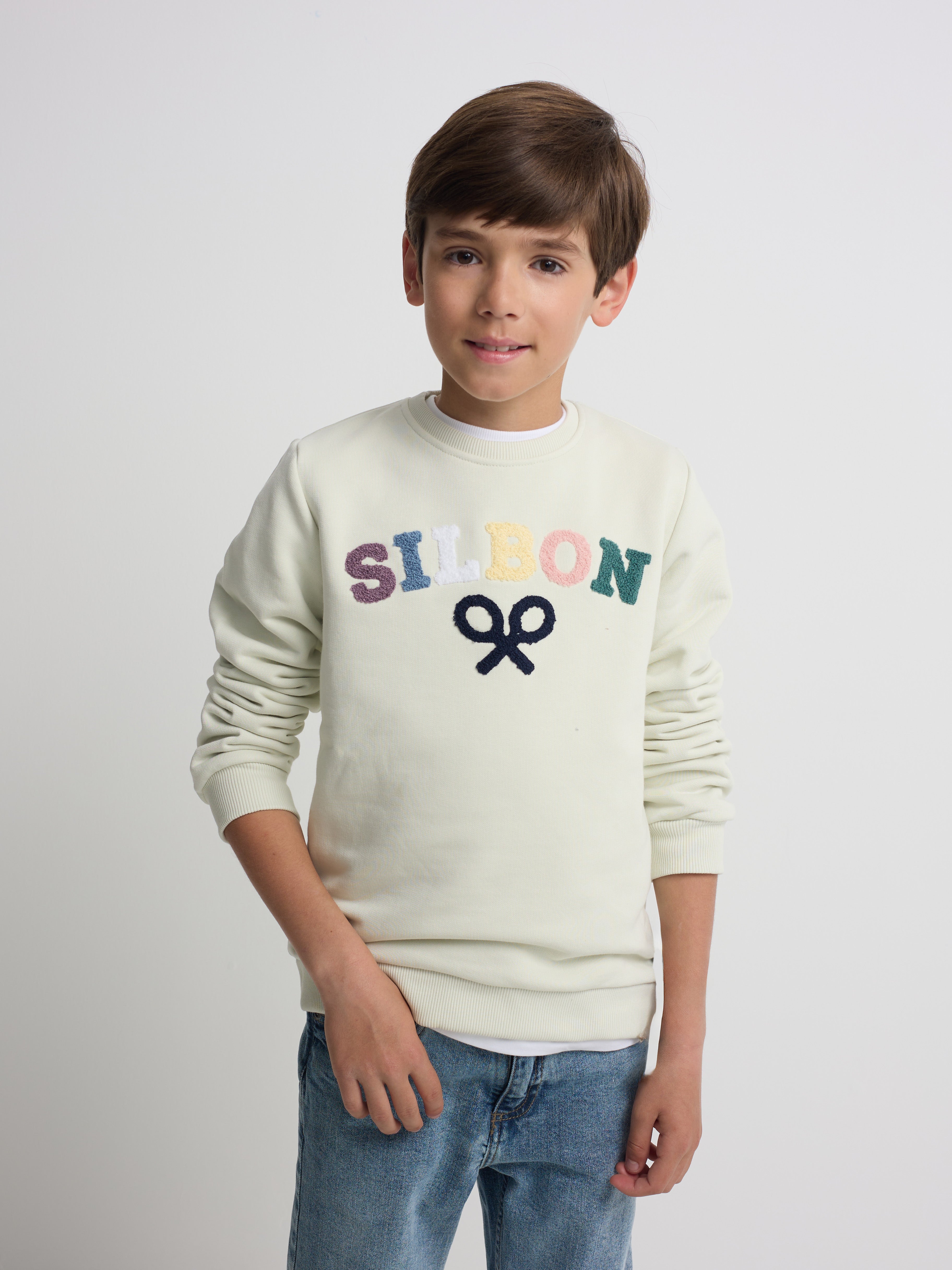 Sweatshirt kids Silbon raquete média multicolor verde