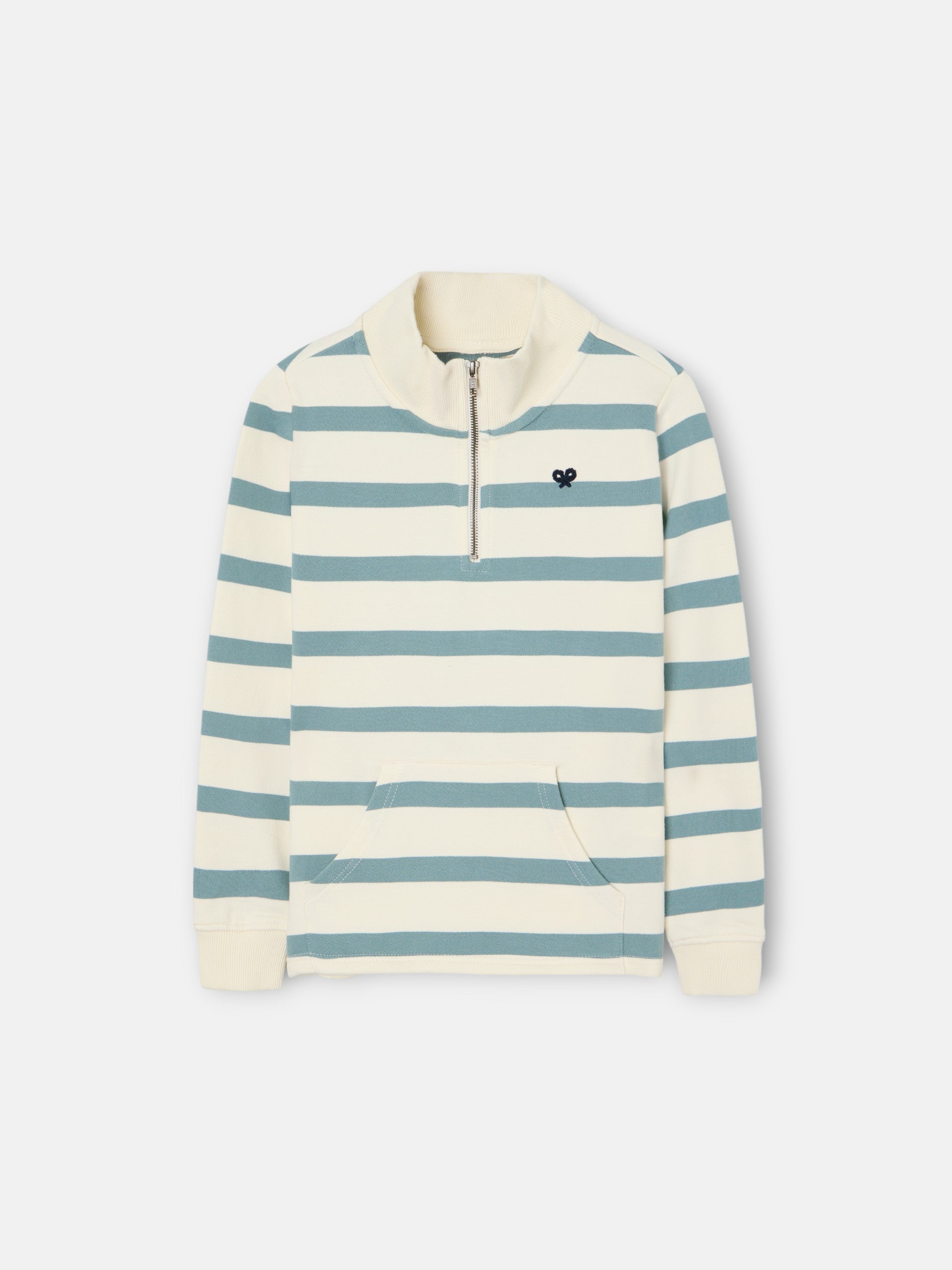 Sweatshirt kids meia fecho riscas verde