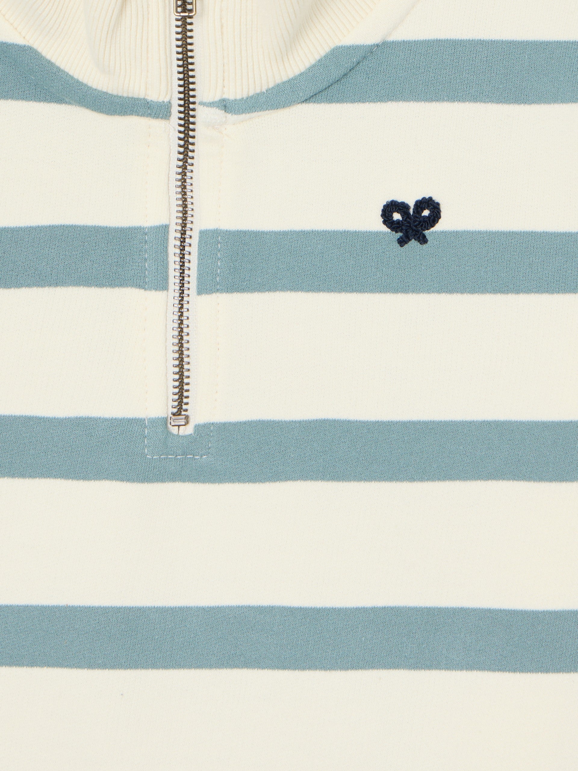 Sweatshirt kids meia fecho riscas verde