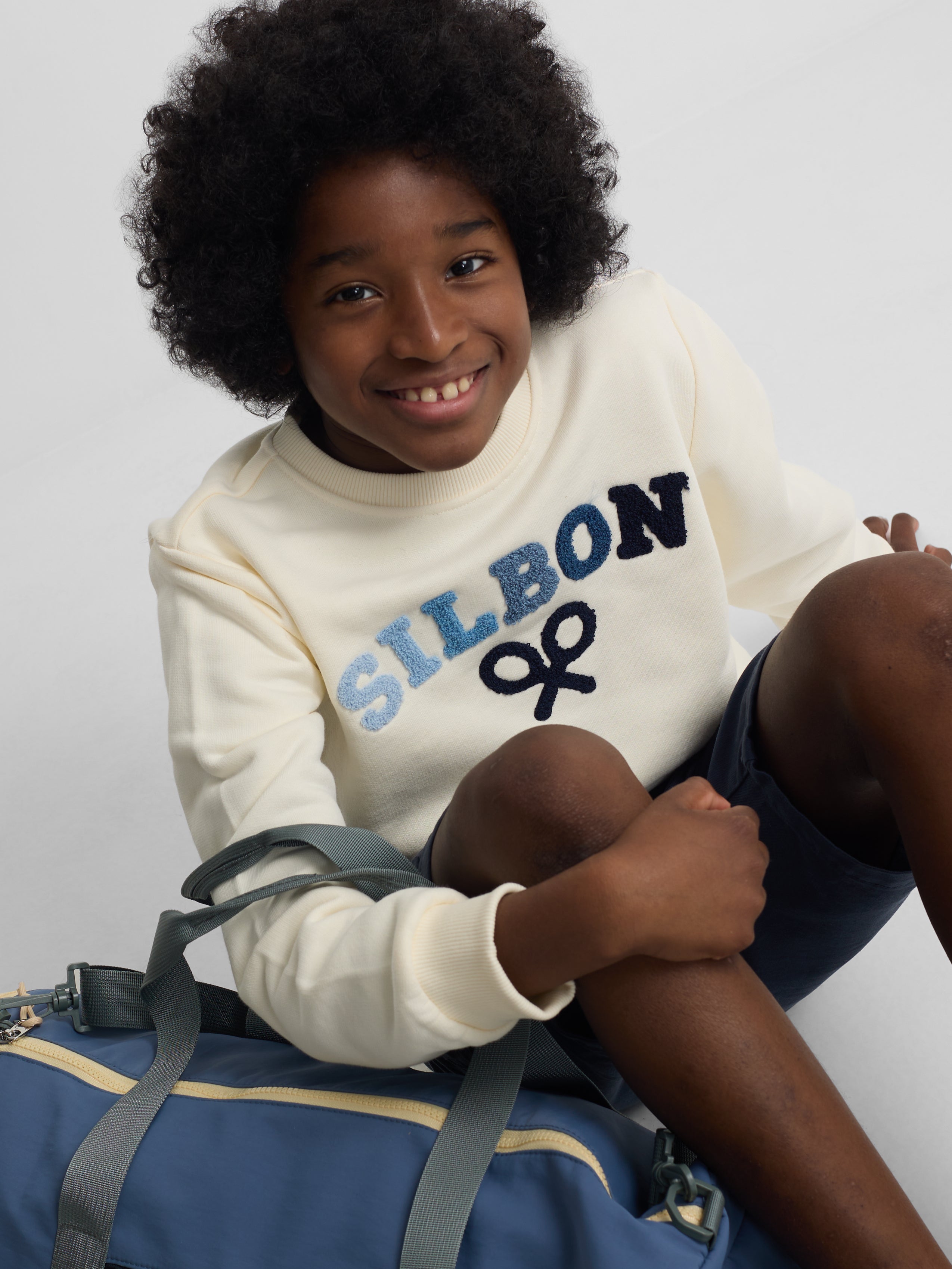 Sweatshirt kids Silbon raquete média multicolor creme