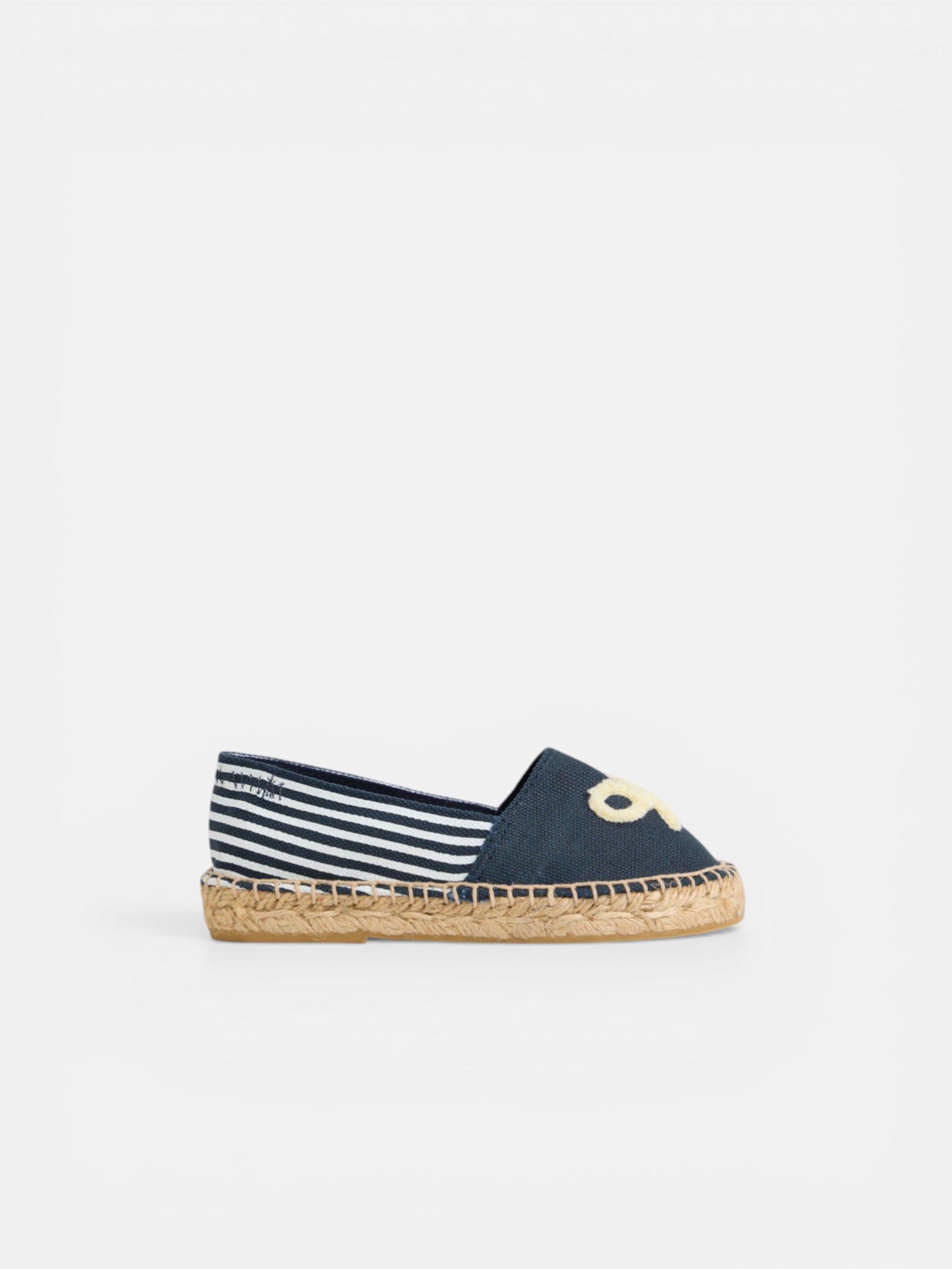 Alpargata kids raqueta rayas azul marino