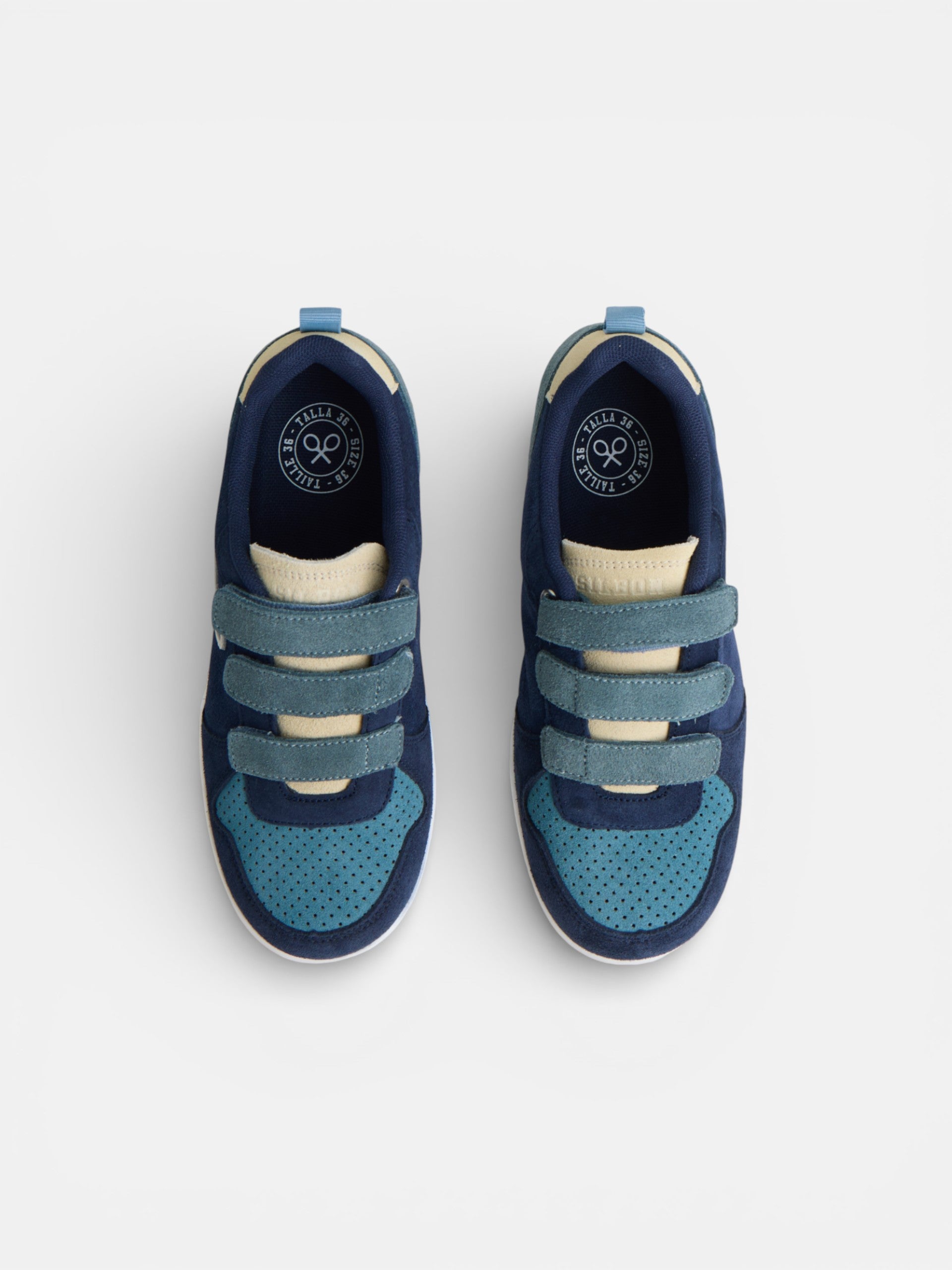 Zapatilla kids velcro multicolor azul marino