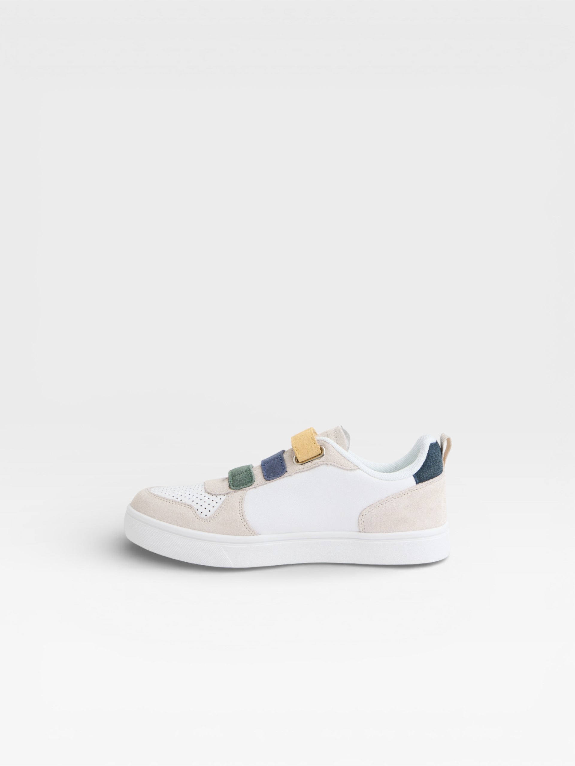 Kids multicolor cream velcro sneaker
