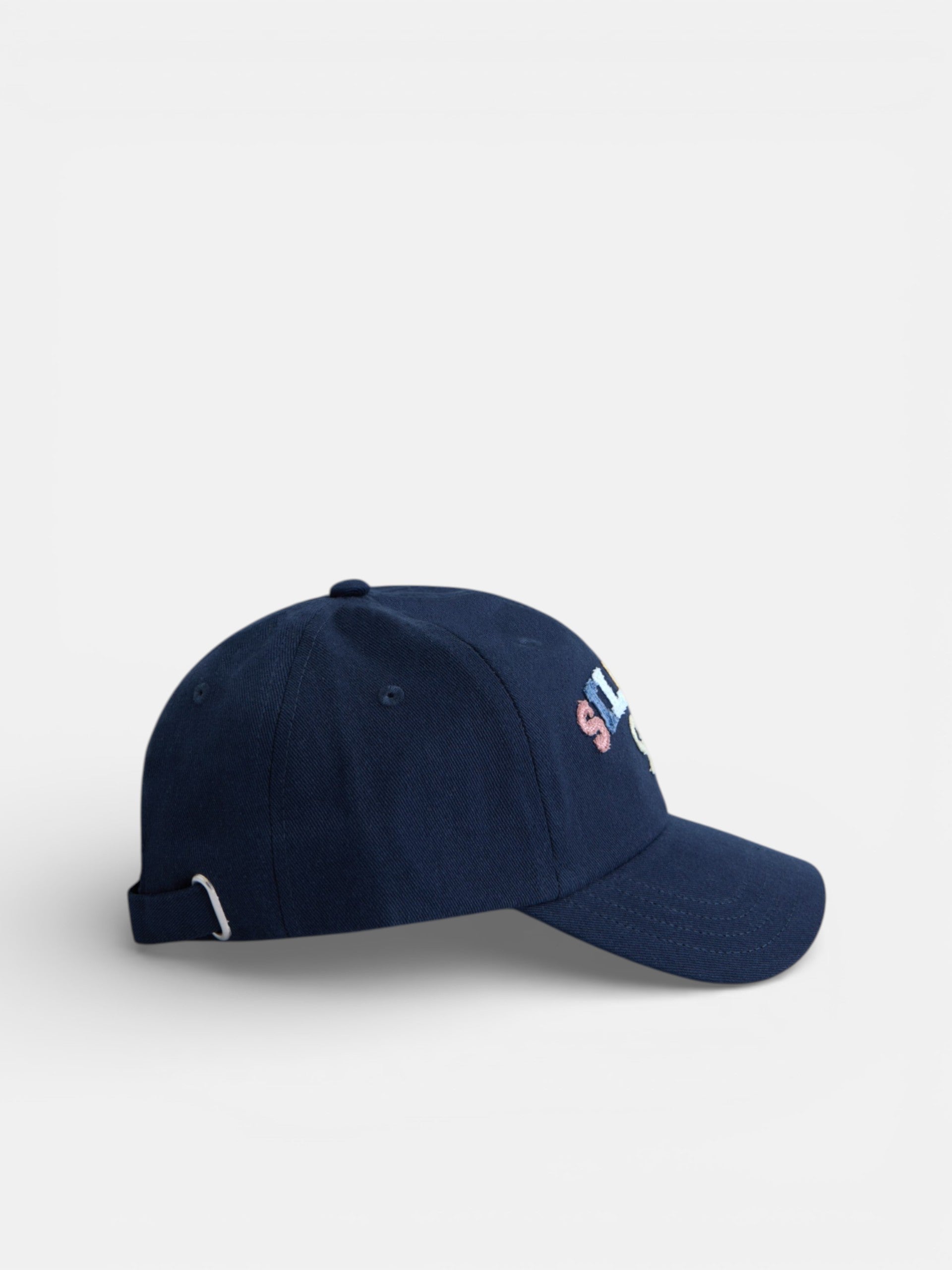 Kids cap with multicolor letters navy blue