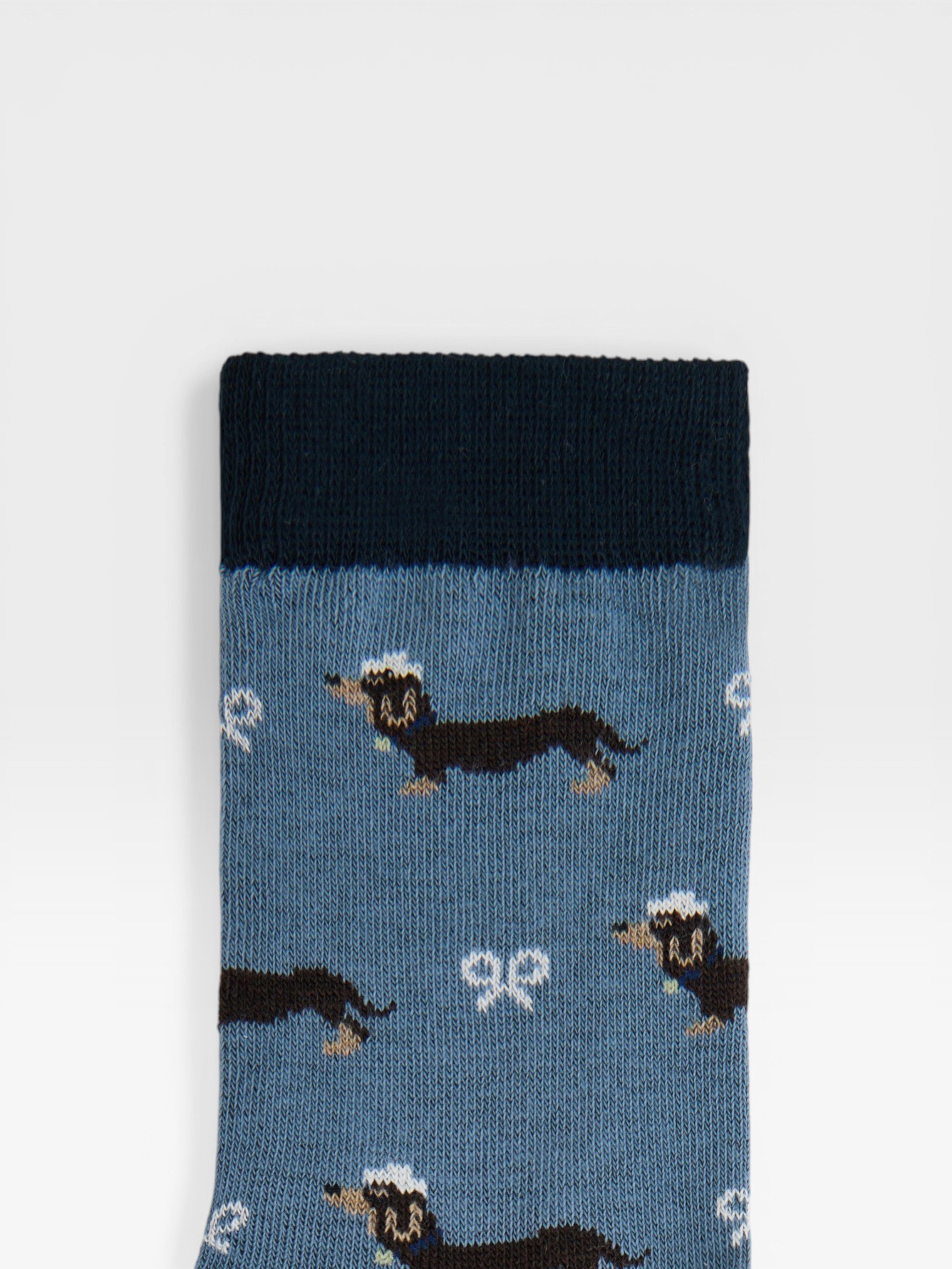 Calcetin kids doggy teckel azul
