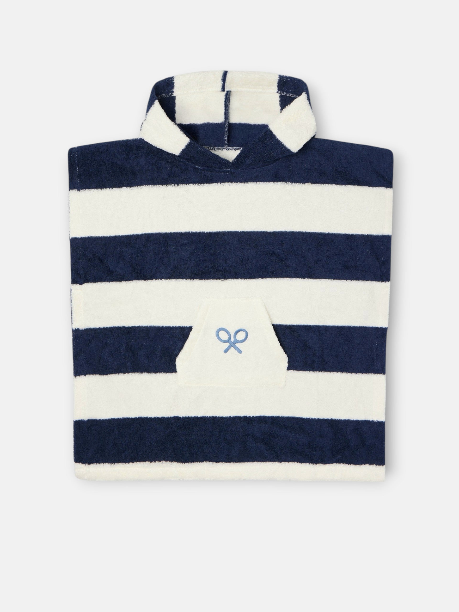 Poncho toalla kids rayas horizontales marino