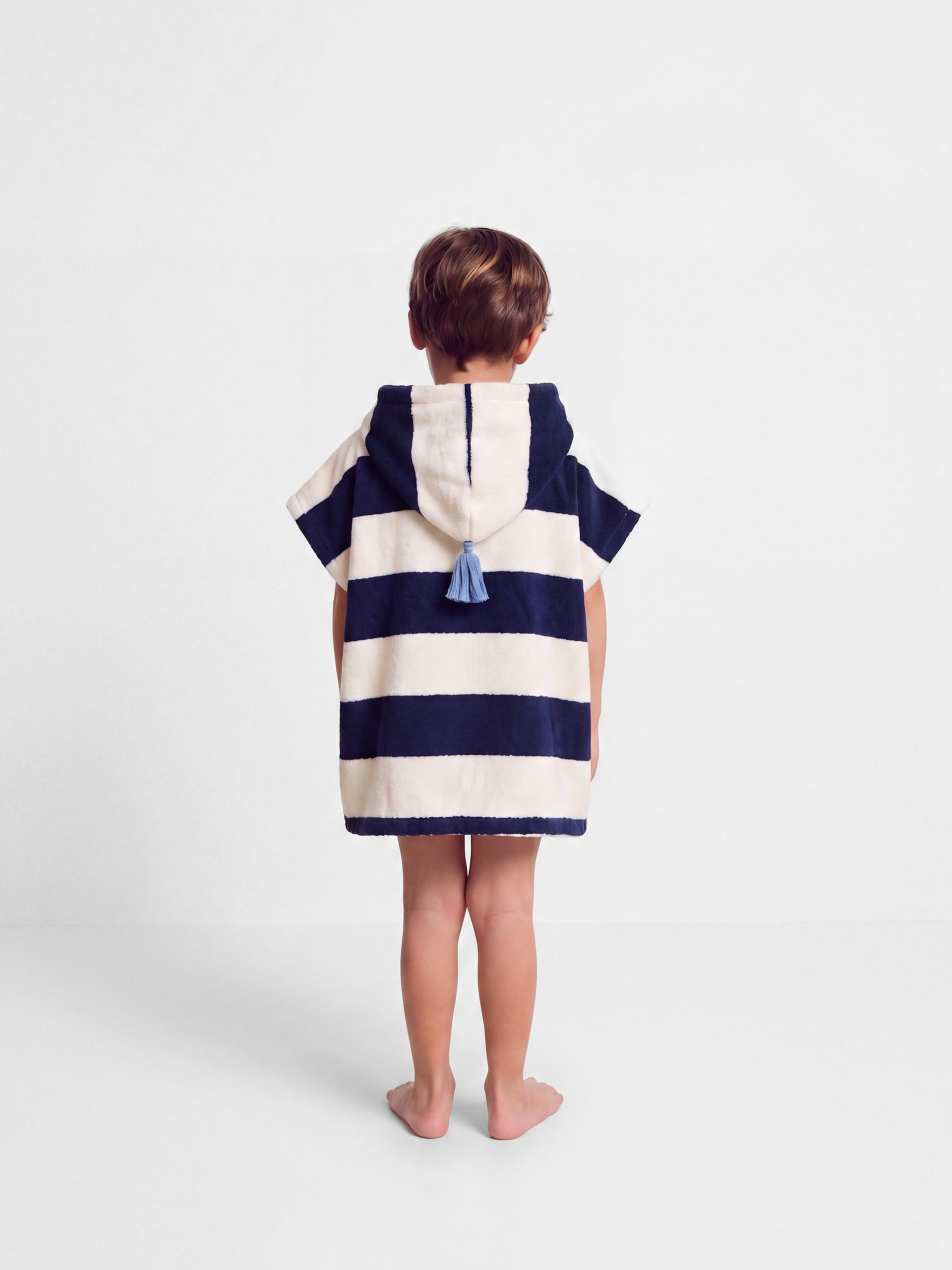 Poncho toalla kids rayas horizontales marino