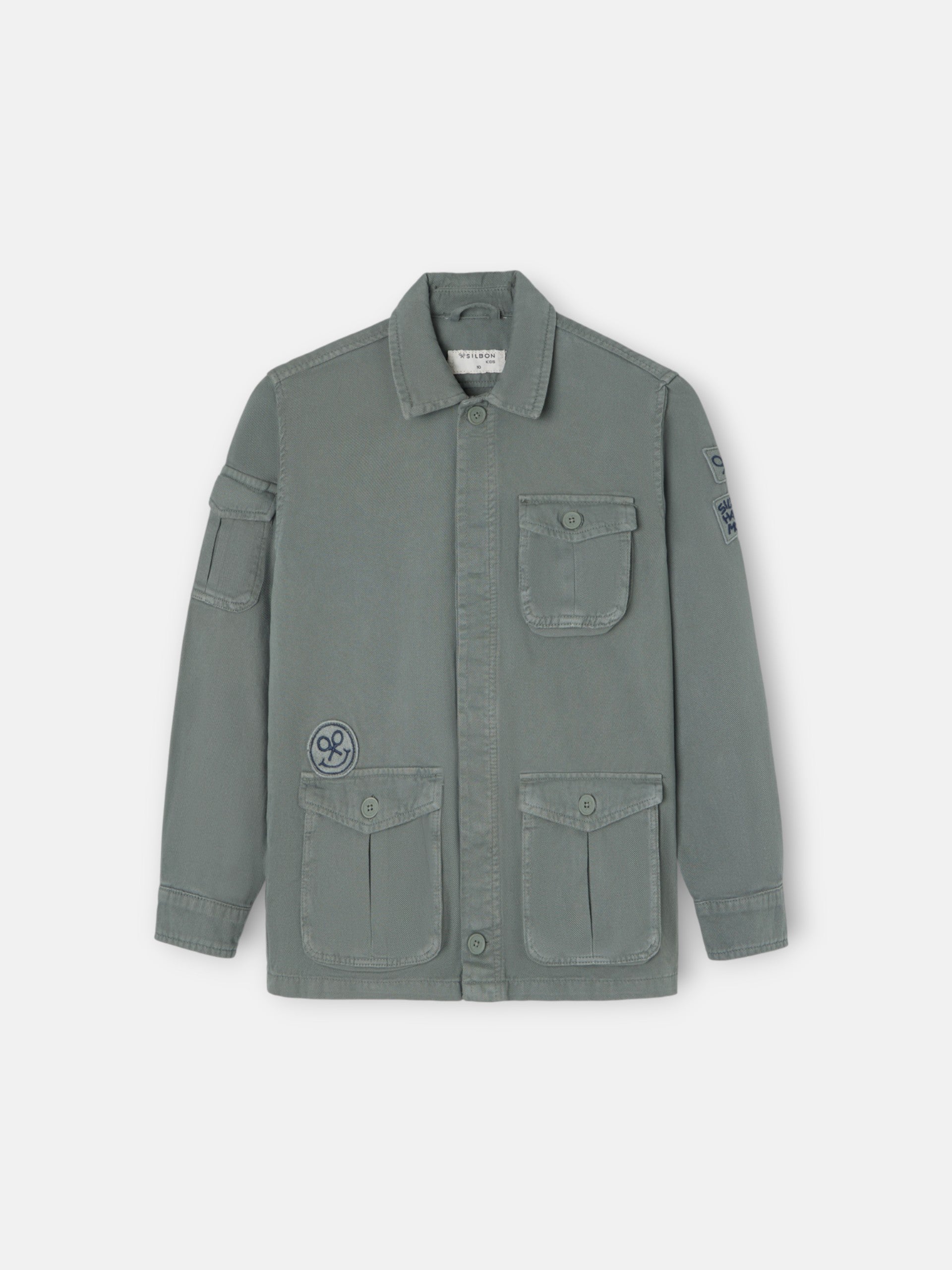 Kids jacket with patch pockets in green